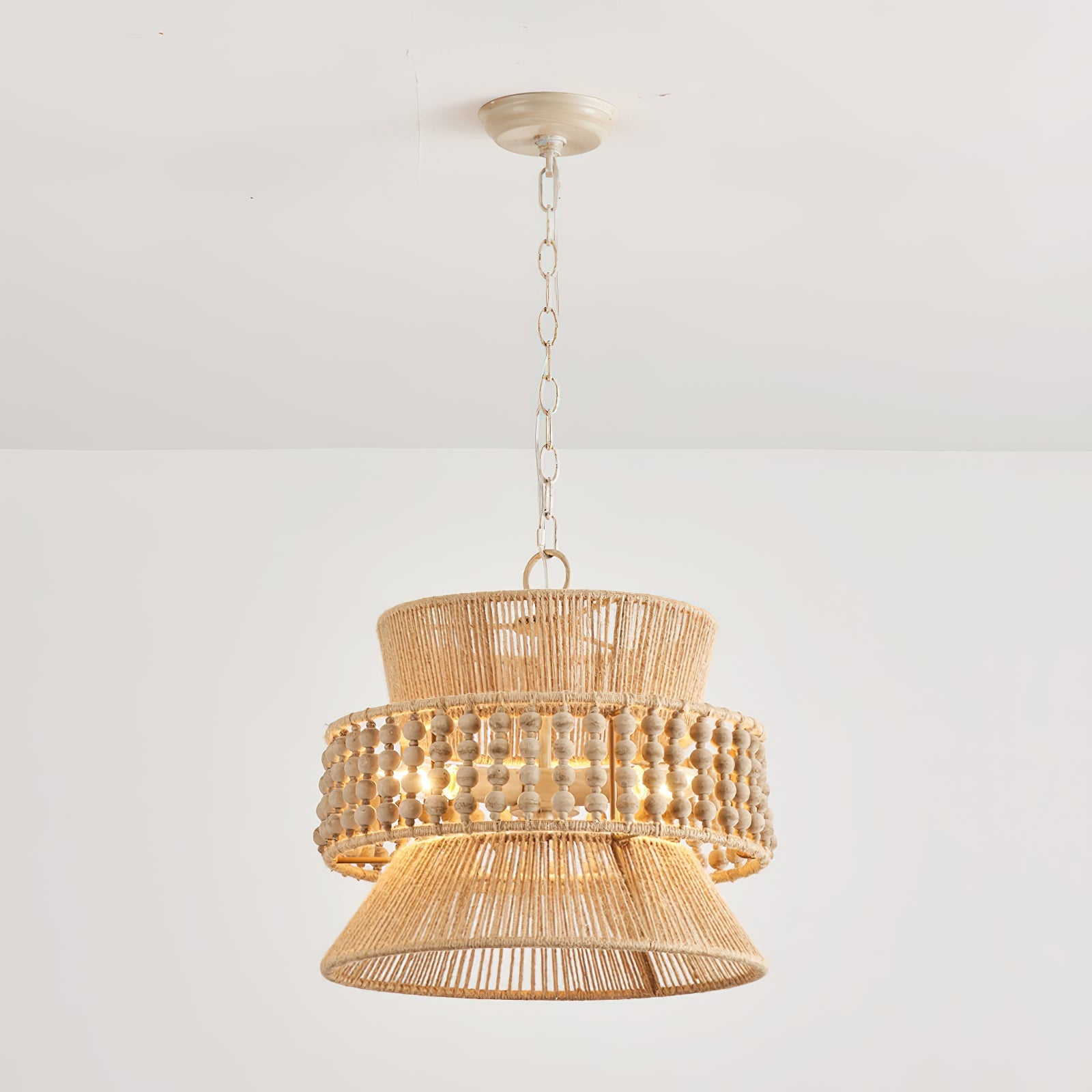 Kvennuvyi Natural Drum Brown Pendant Light - Letslighting