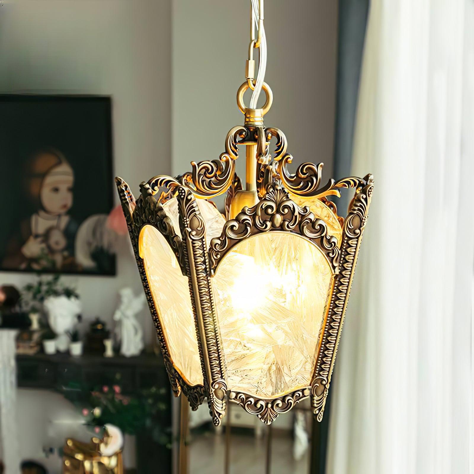 Lustra Pendant Lamp Brass Empire Antique Elegant - Letslighting