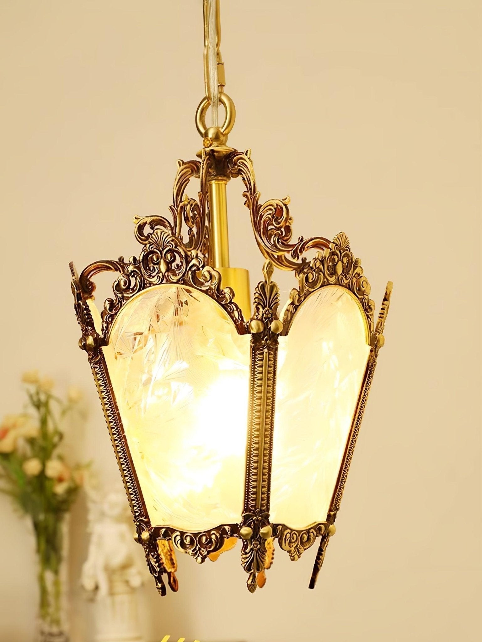 Lustra Pendant Lamp Brass Empire Antique Elegant - Letslighting