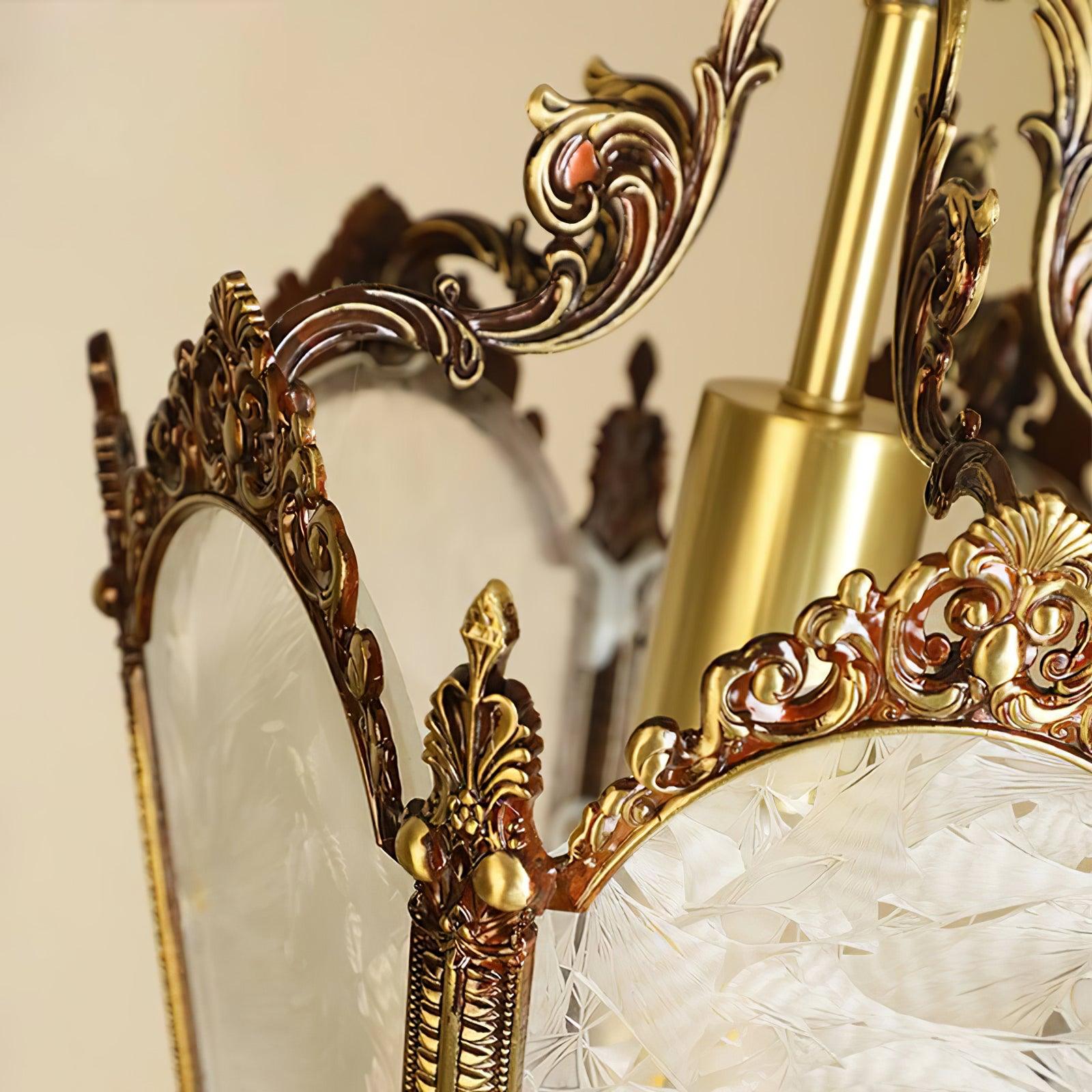 Lustra Pendant Lamp Brass Empire Antique Elegant - Letslighting