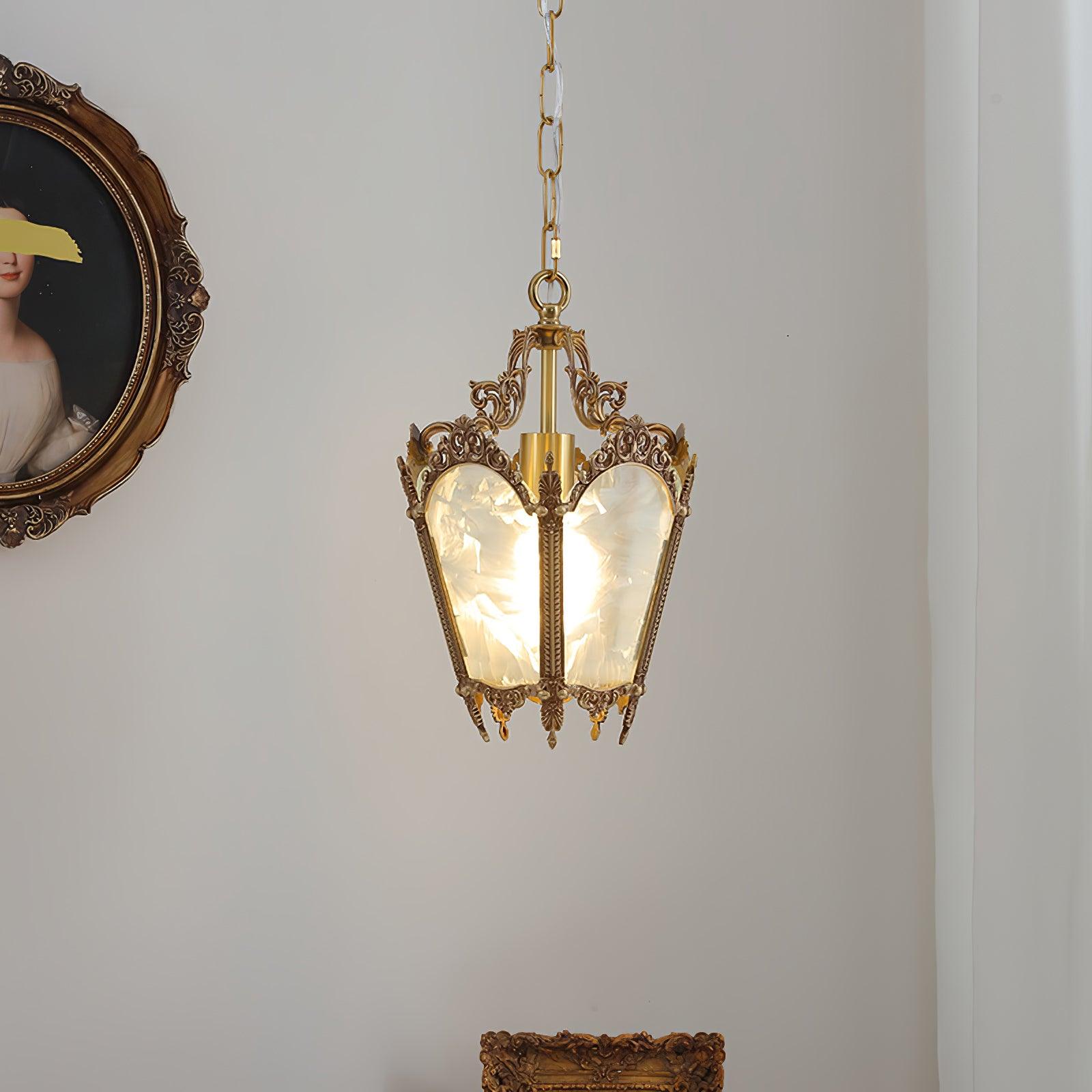Lustra Pendant Lamp Brass Empire Antique Elegant - Letslighting