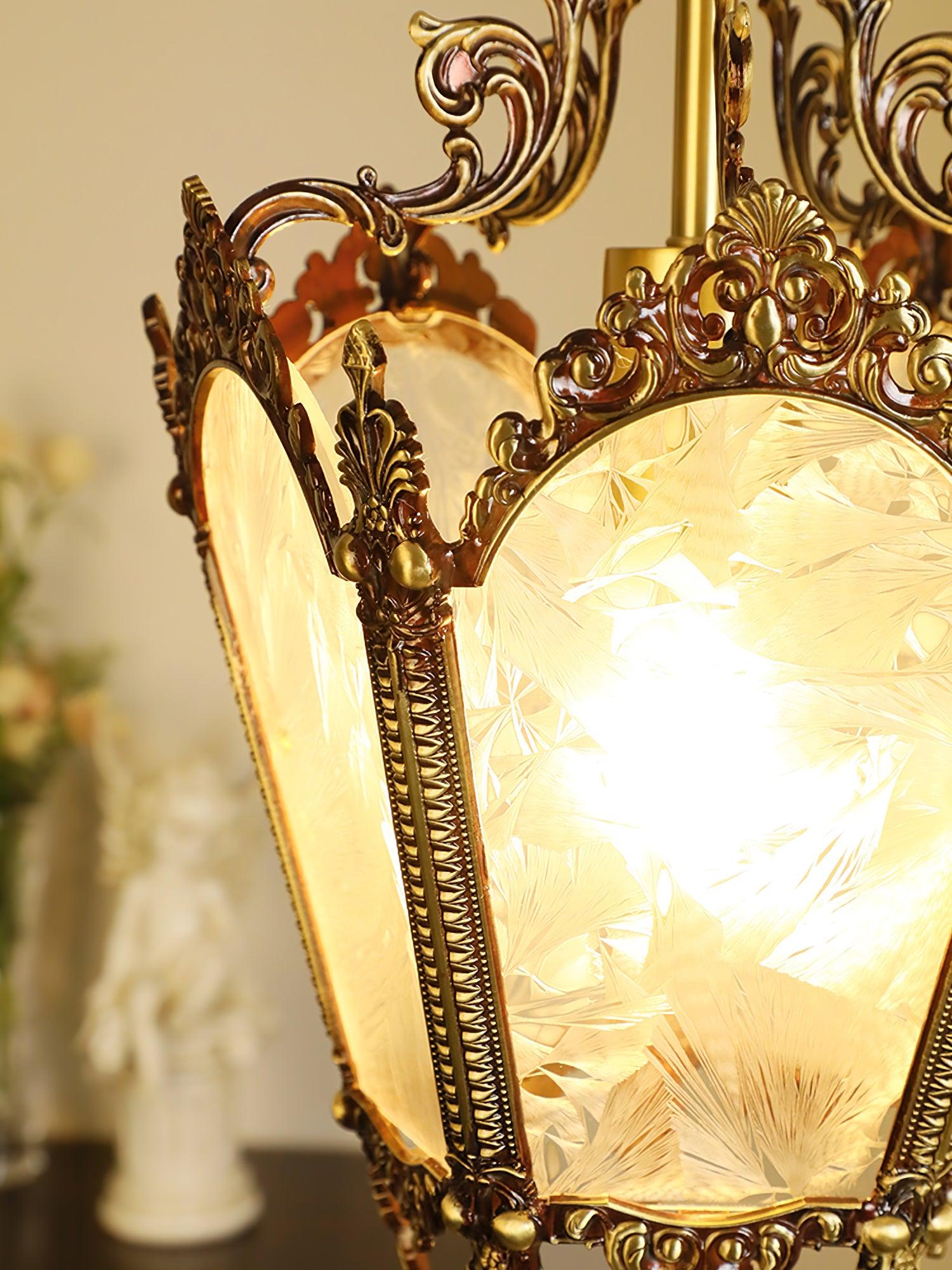 Lustra Pendant Lamp Brass Empire Antique Elegant - Letslighting