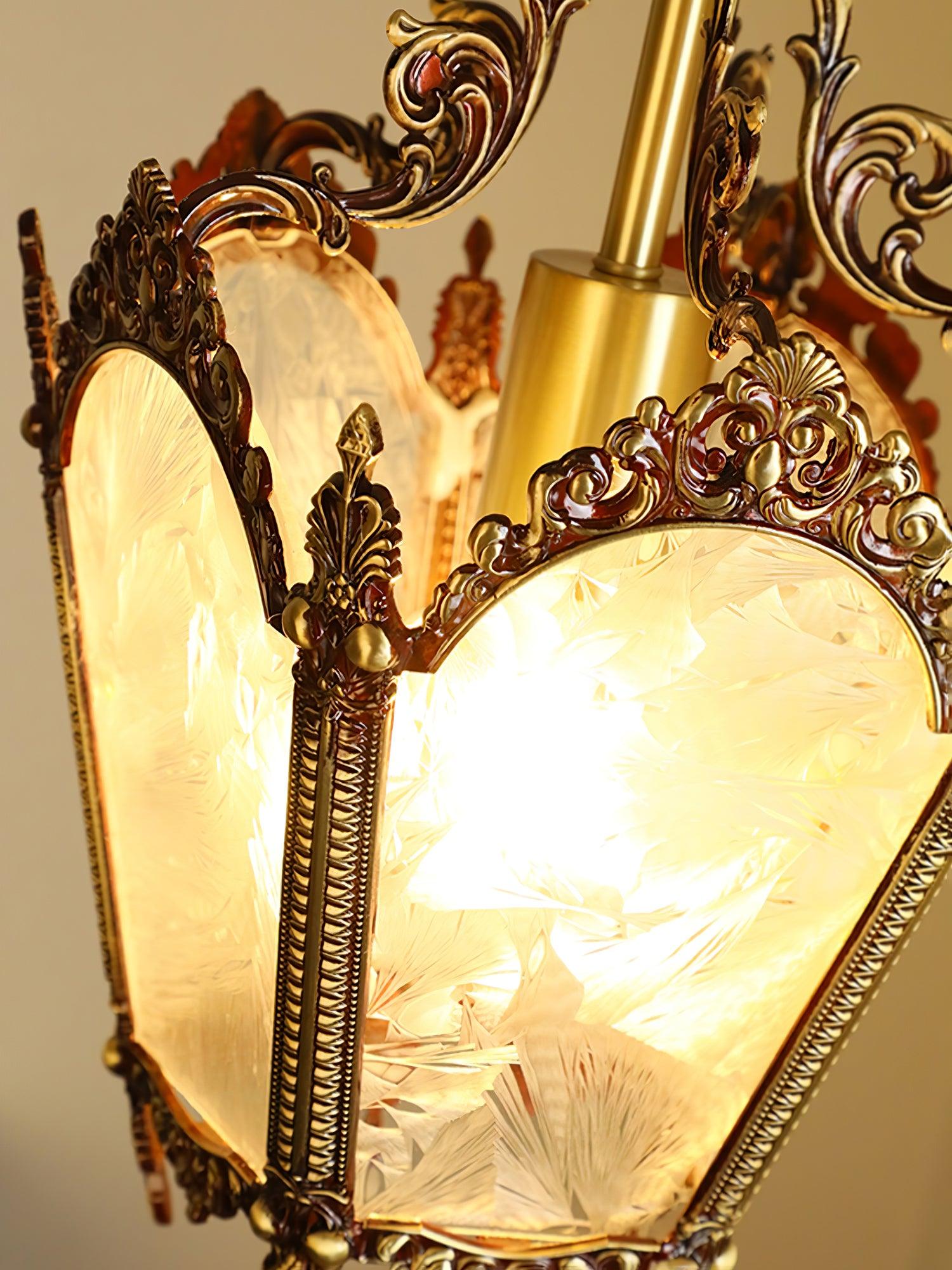 Lustra Pendant Lamp Brass Empire Antique Elegant - Letslighting