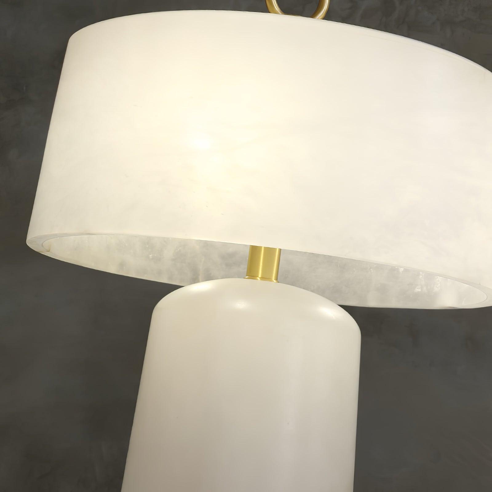 Eurvynyra Drum Alabaster Table Lamp - Letslighting