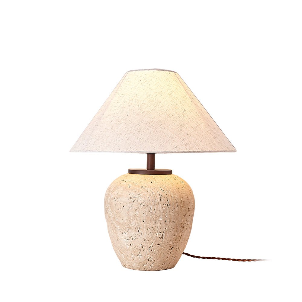Cazorus Globular Travertine Table Lamp - Letslighting