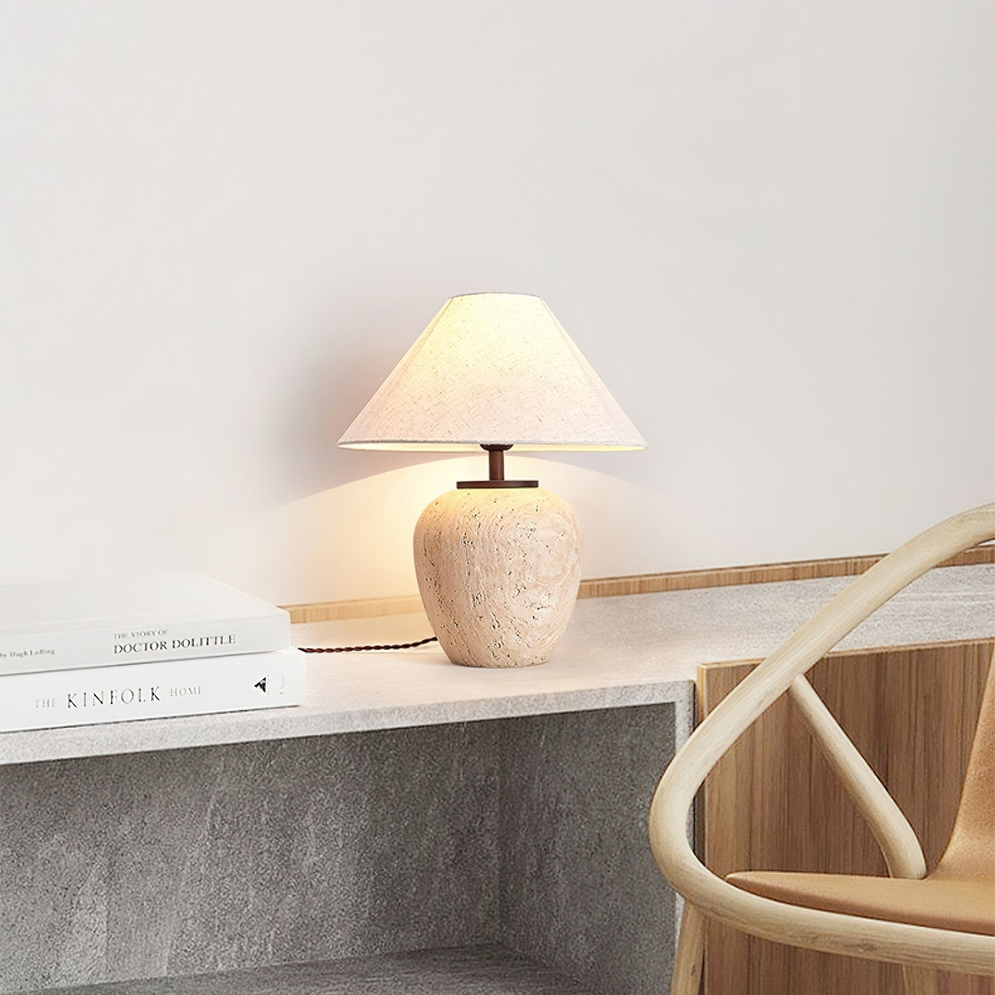 Cazorus Globular Travertine Table Lamp - Letslighting