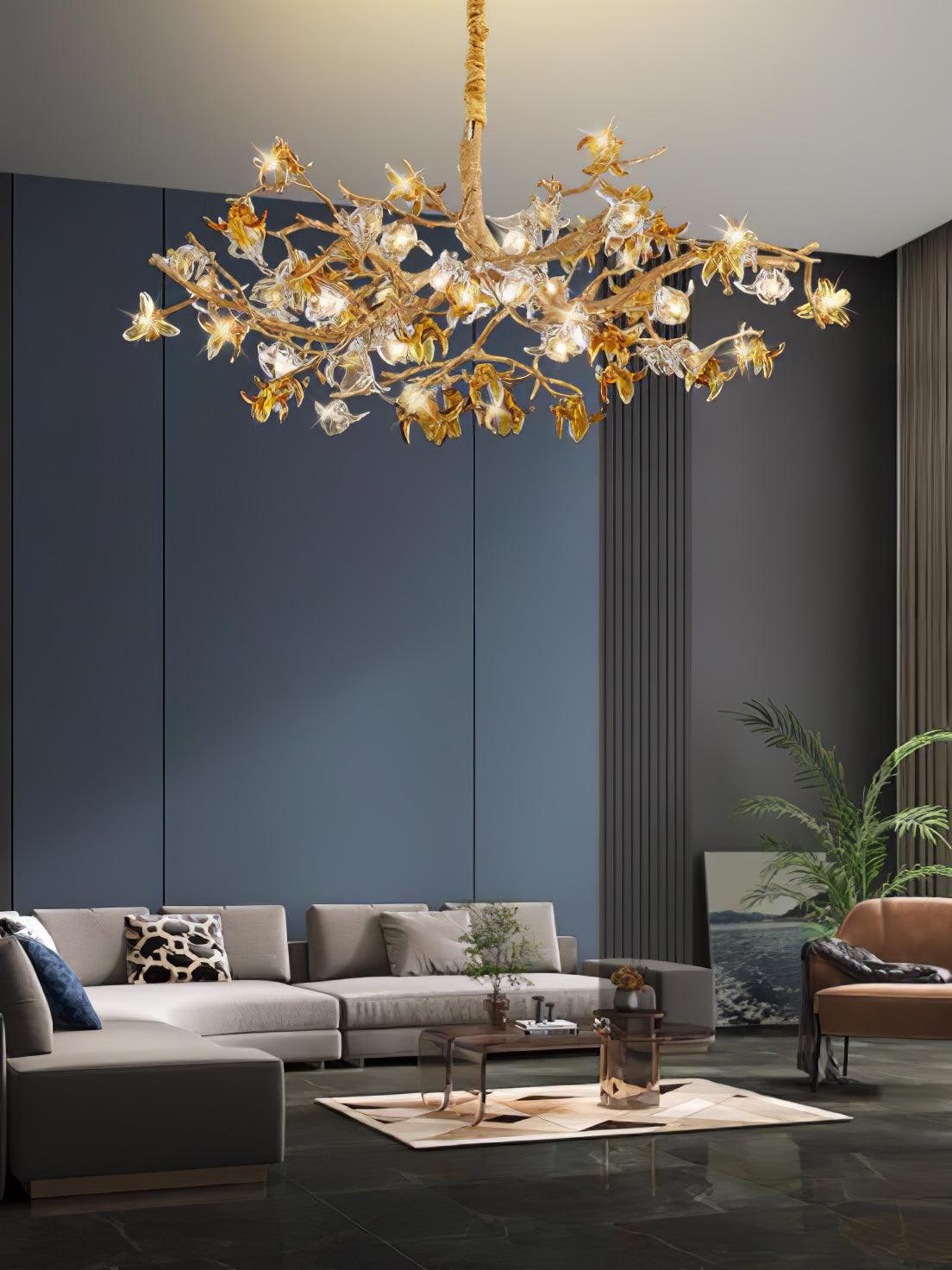 Ulfuvye Postmodern Luxury Branch Brass Crystal Chandelier - Letslighting