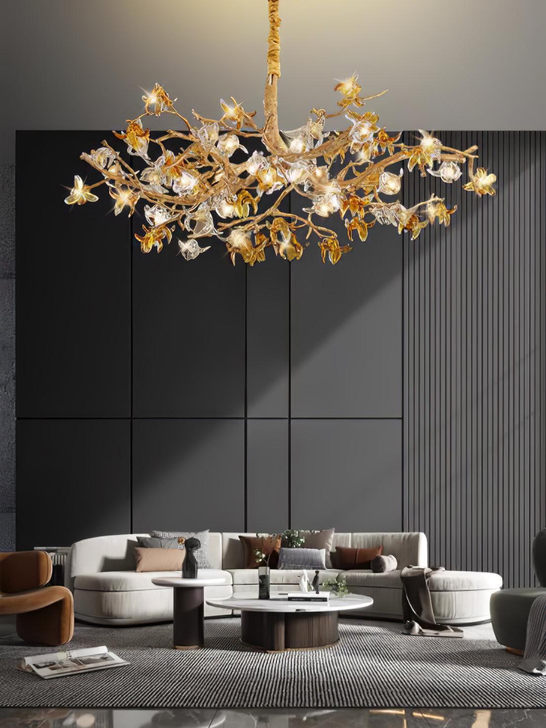 Ulfuvye Postmodern Luxury Branch Brass Crystal Chandelier - Letslighting