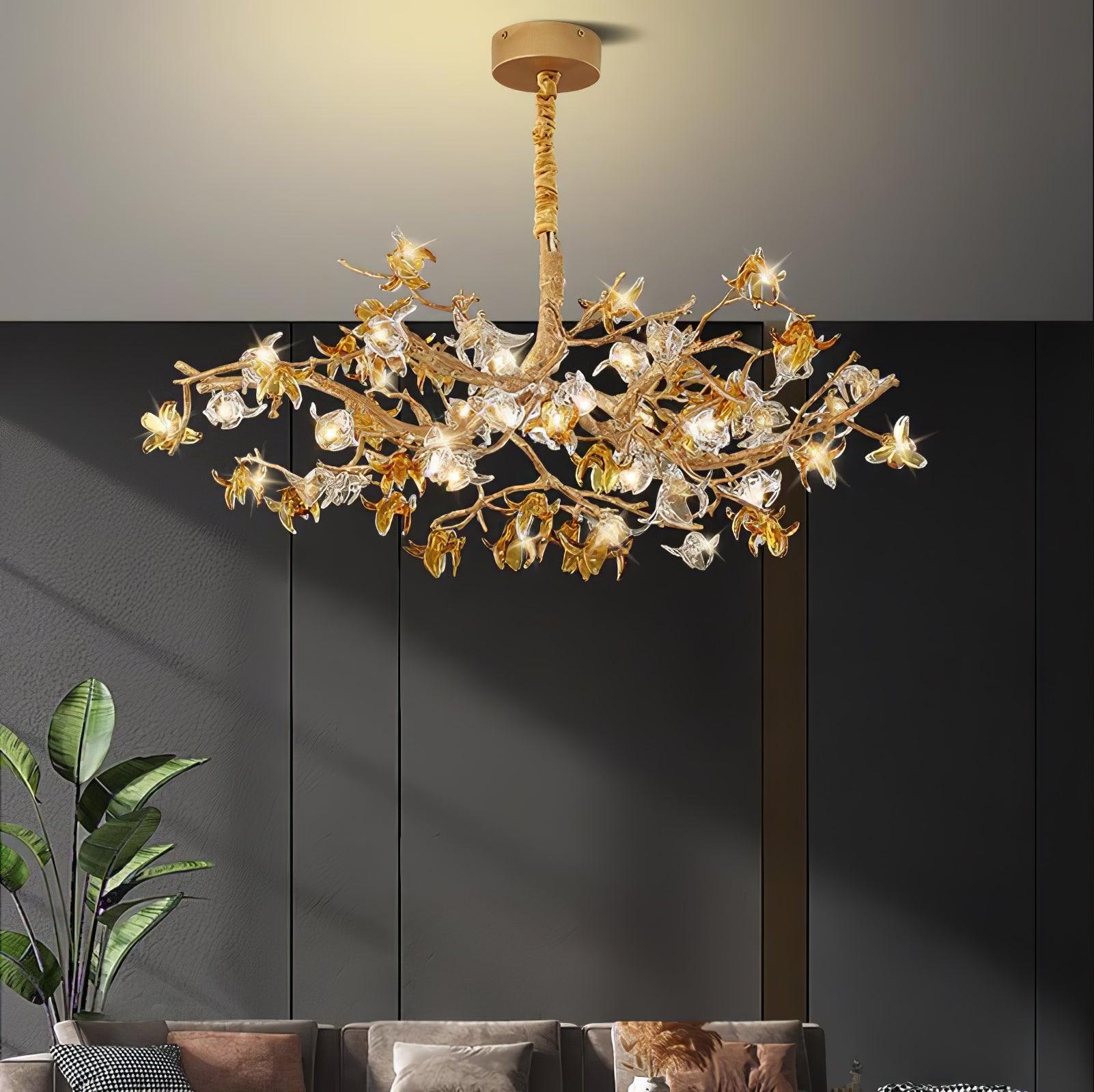 Ulfuvye Postmodern Luxury Branch Brass Crystal Chandelier - Letslighting