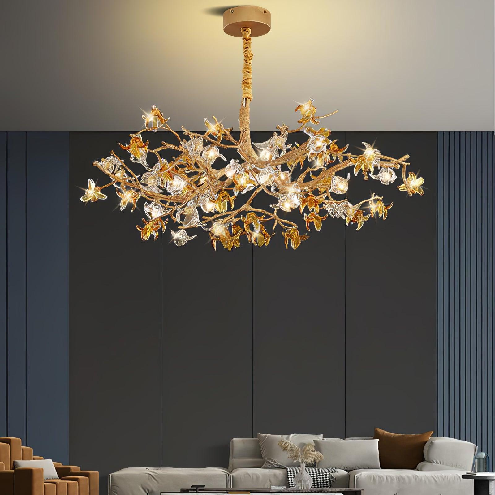 Ulfuvye Postmodern Luxury Branch Brass Crystal Chandelier - Letslighting