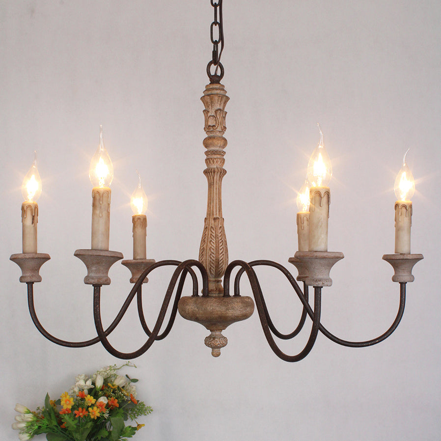 Ljomuvyi Traditional Farmhouse Wood Chandelier - Letslighting