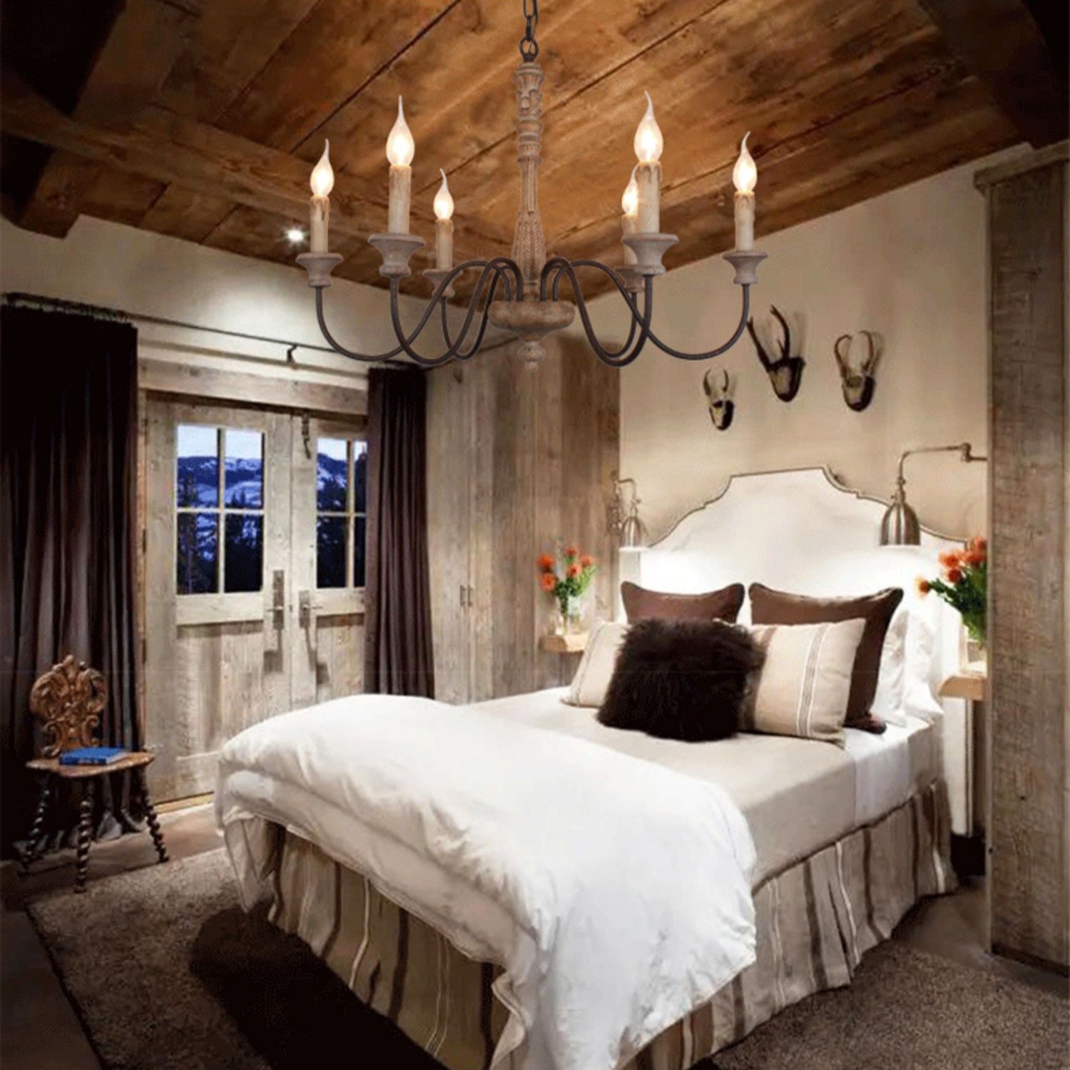Ljomuvyi Traditional Farmhouse Wood Chandelier - Letslighting
