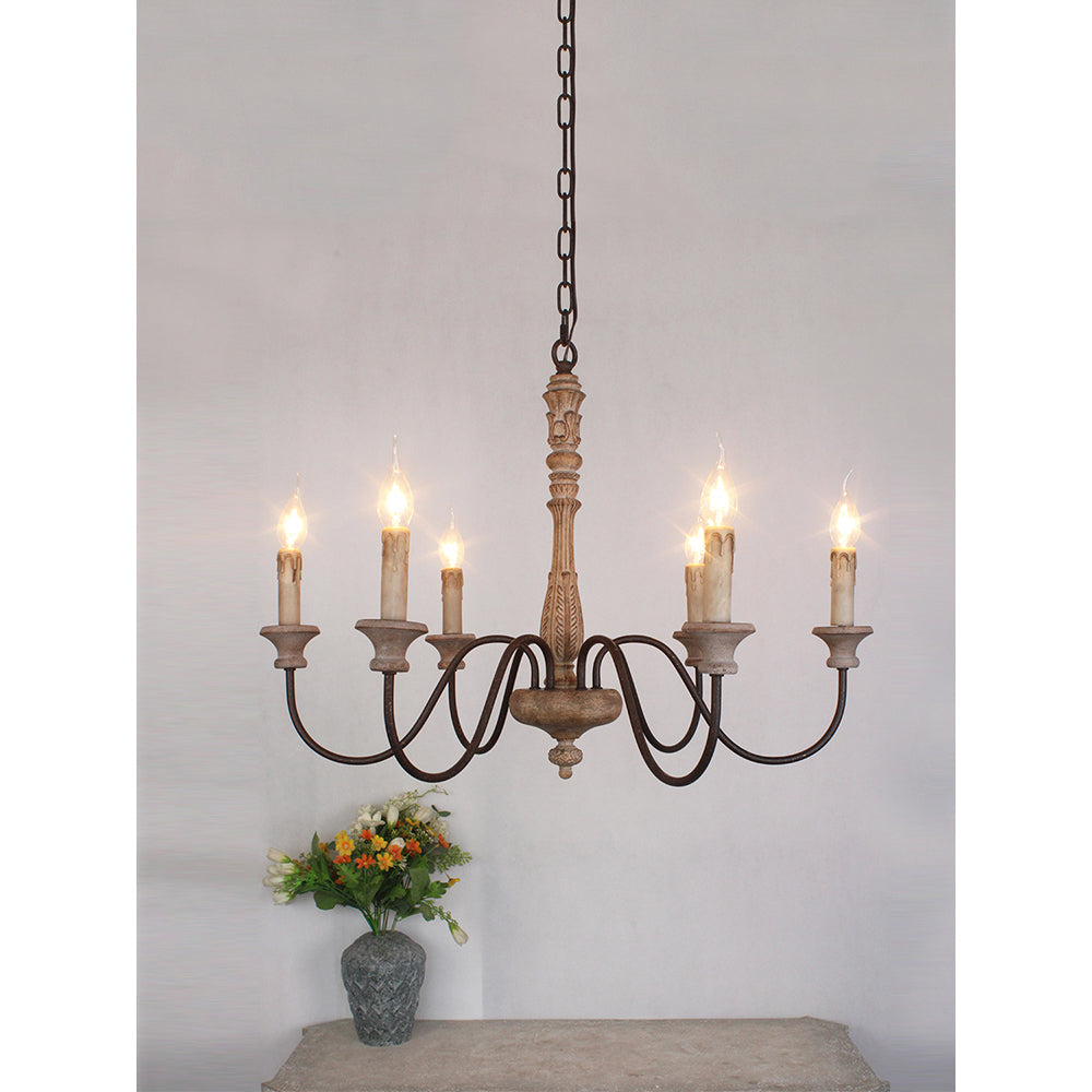 Ljomuvyi Traditional Farmhouse Wood Chandelier - Letslighting