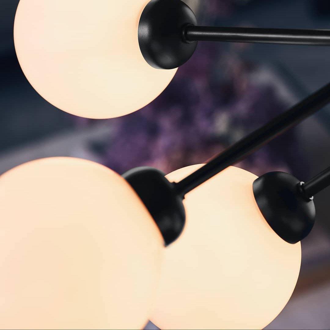 Lustra Pendant Lamp Glass Globe Cluster Brass - Letslighting