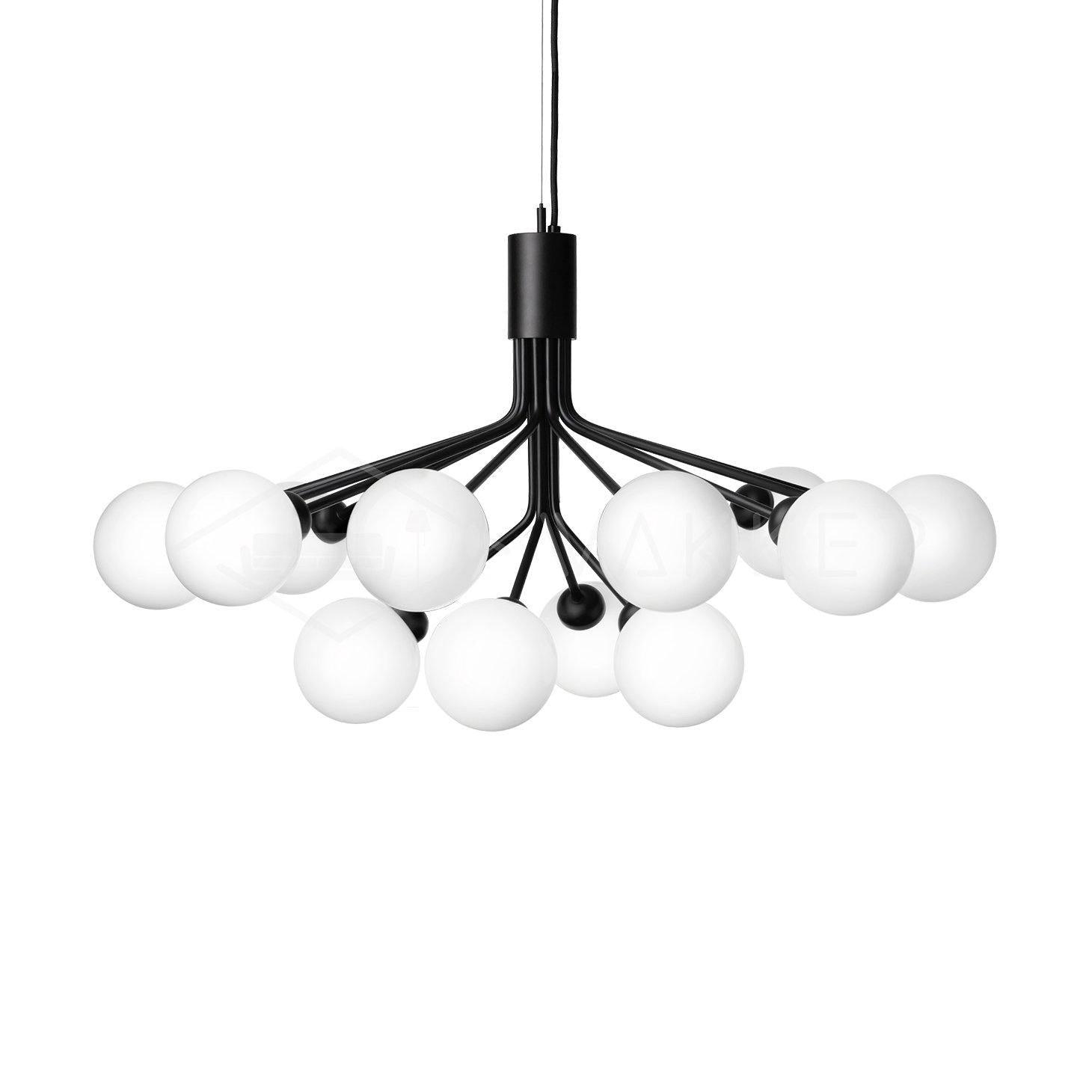 Lustra Pendant Lamp Glass Globe Cluster Brass - Letslighting