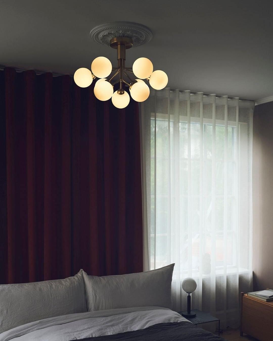 Lustra Pendant Lamp Glass Globe Cluster Brass - Letslighting