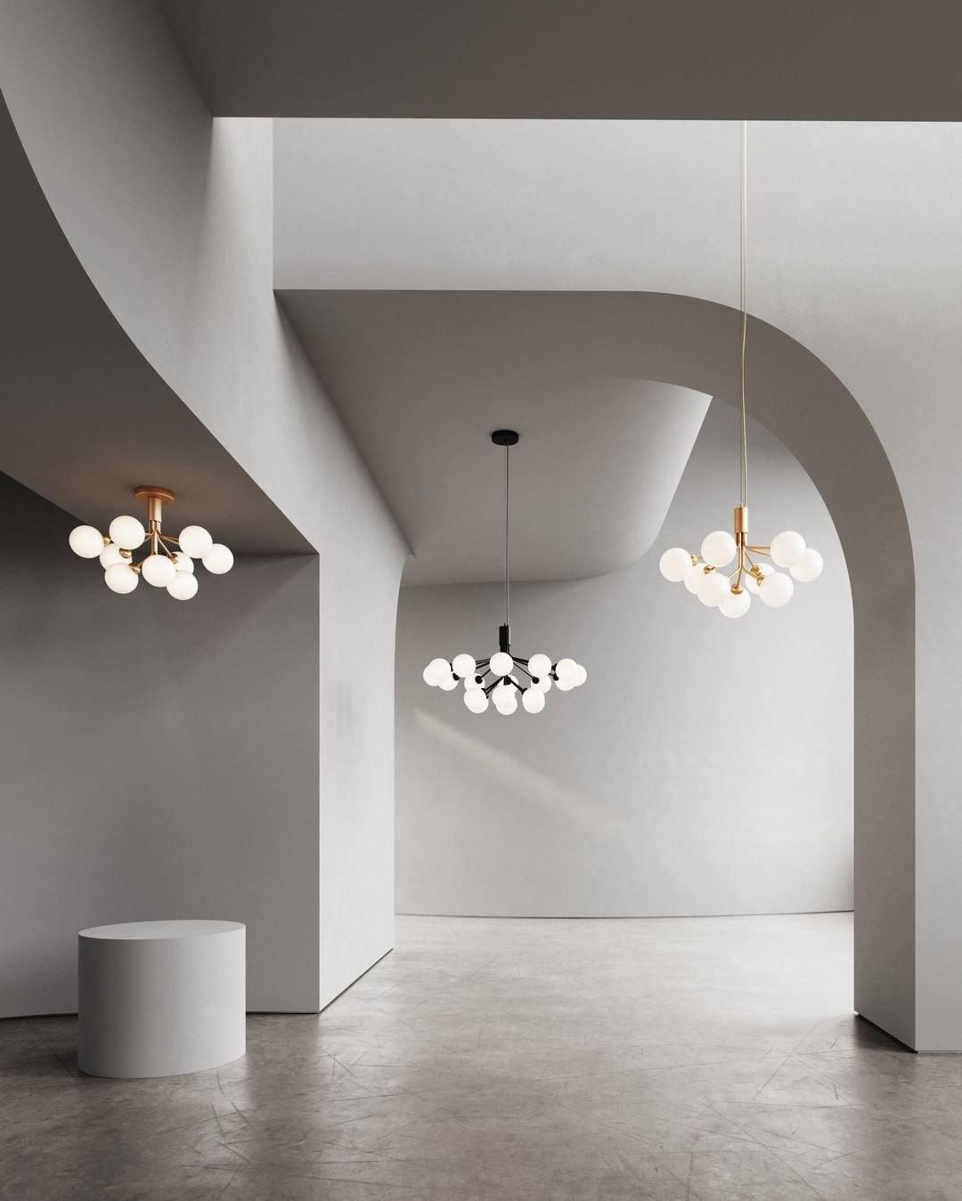Lustra Pendant Lamp Glass Globe Cluster Brass - Letslighting