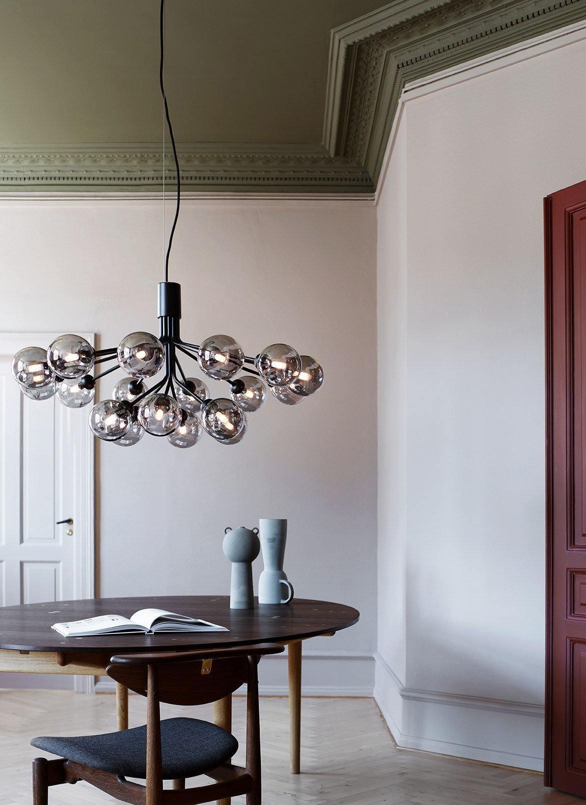 Lustra Pendant Lamp Glass Globe Cluster Brass - Letslighting