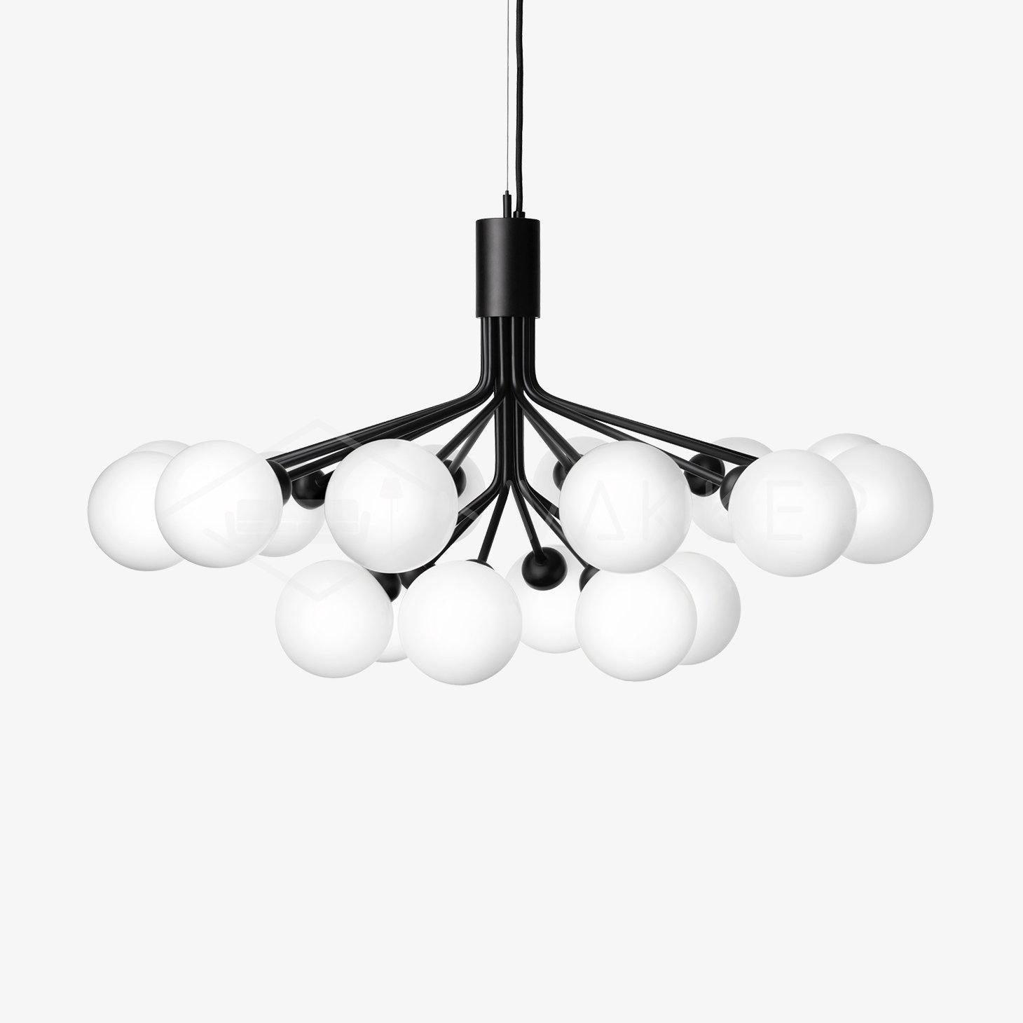 Lustra Pendant Lamp Glass Globe Cluster Brass - Letslighting