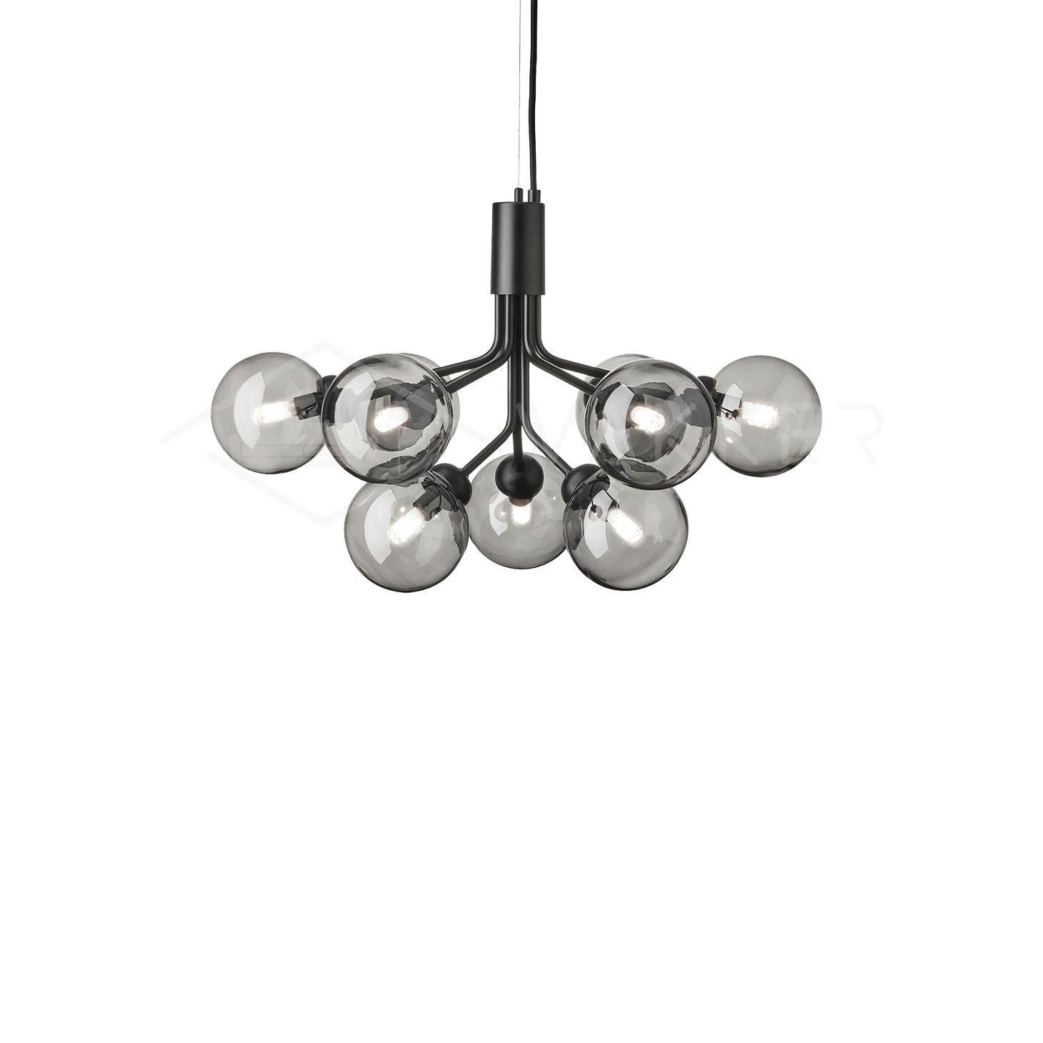 Lustra Pendant Lamp Glass Globe Cluster Brass - Letslighting