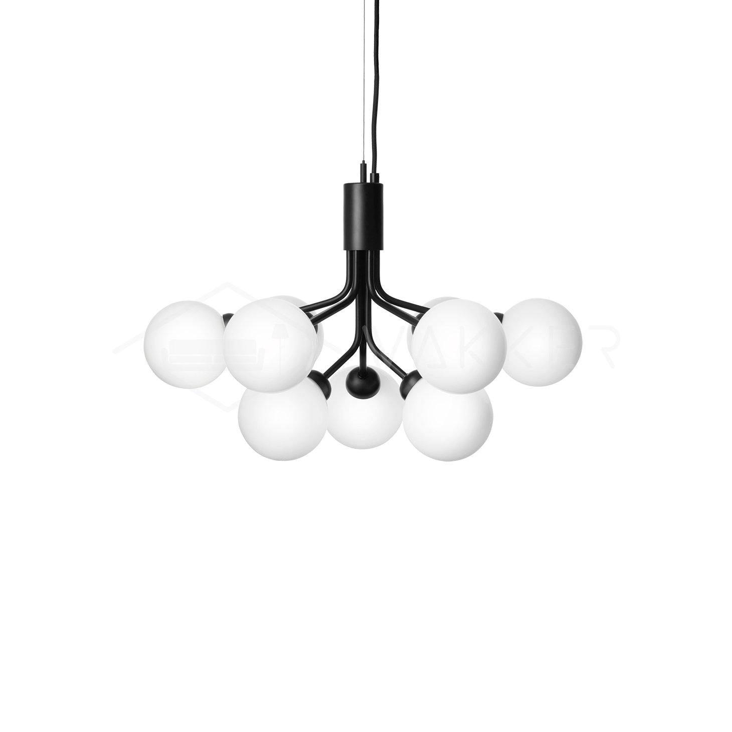 Lustra Pendant Lamp Glass Globe Cluster Brass - Letslighting