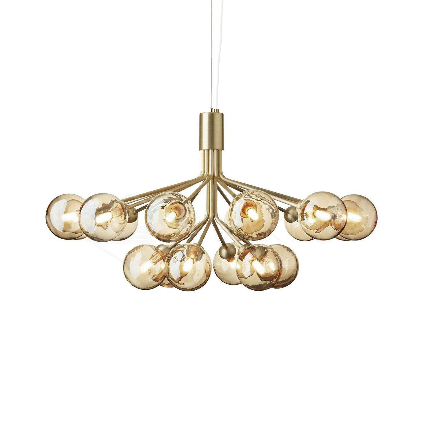 Lustra Pendant Lamp Glass Globe Cluster Brass - Letslighting