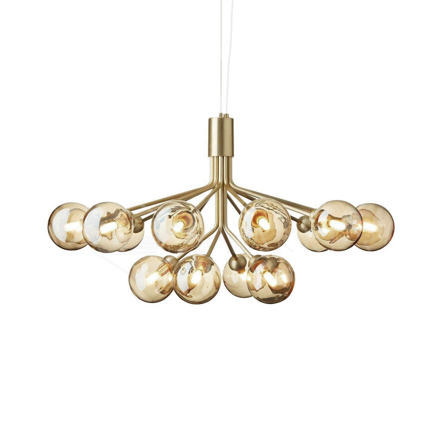 Lustra Pendant Lamp Glass Globe Cluster Brass - Letslighting