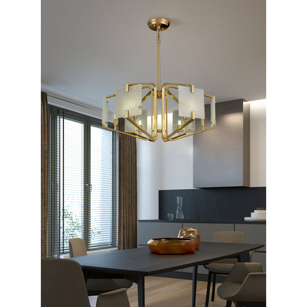 Luster Luxury Brass Alabaster Chandelier - Letslighting