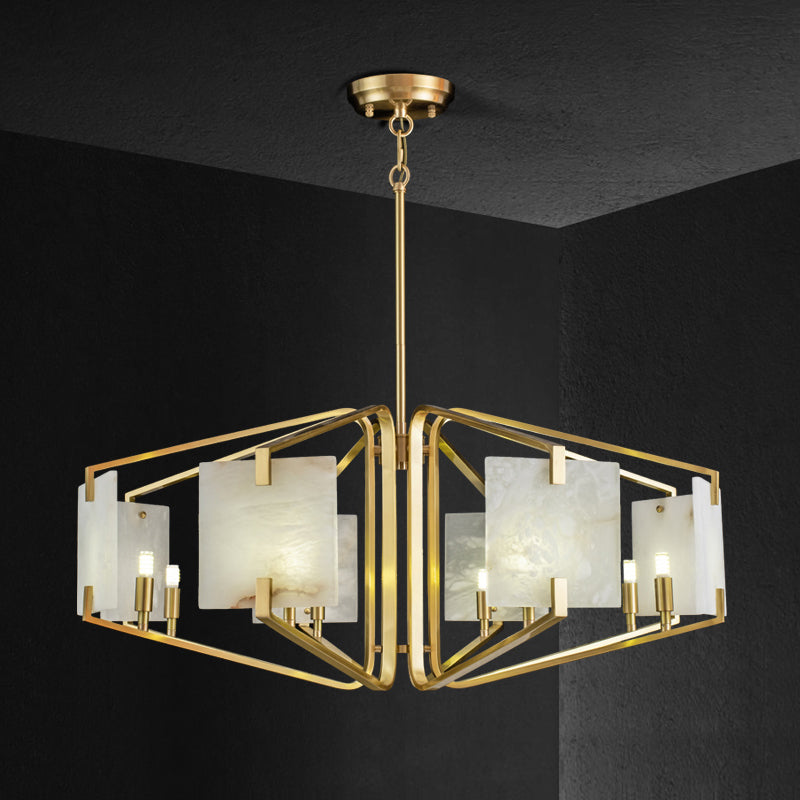 Luster Luxury Brass Alabaster Chandelier - Letslighting