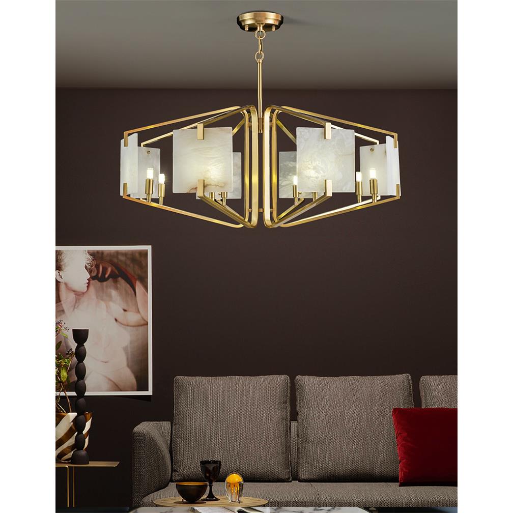 Luster Luxury Brass Alabaster Chandelier - Letslighting