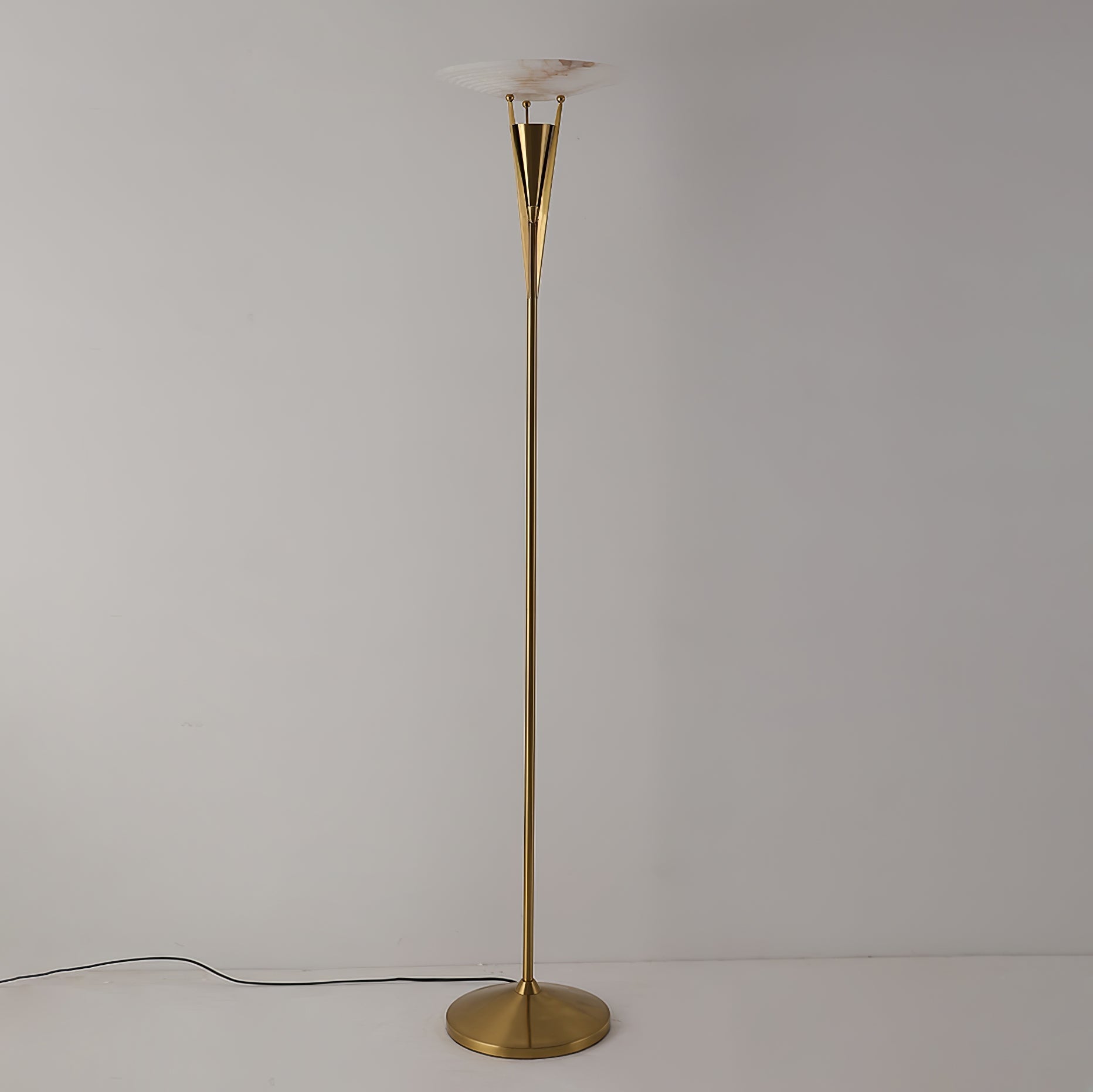 Veloros Cone Alabaster Floor Lamp - Letslighting