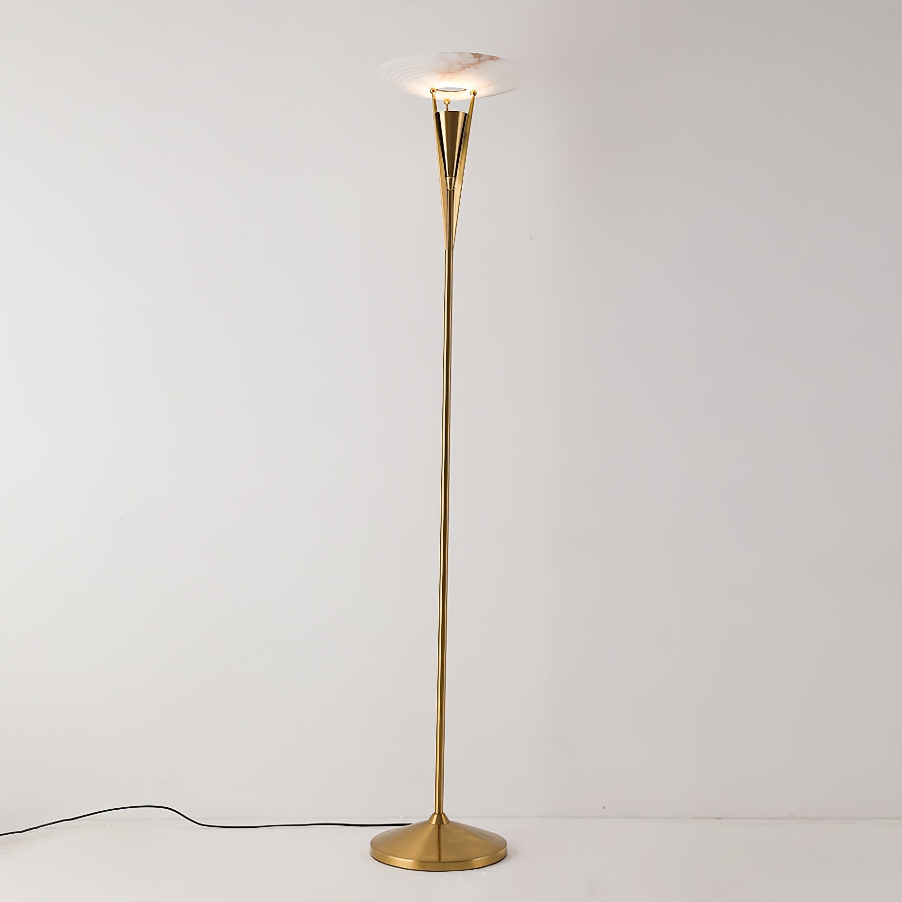Veloros Cone Alabaster Floor Lamp - Letslighting