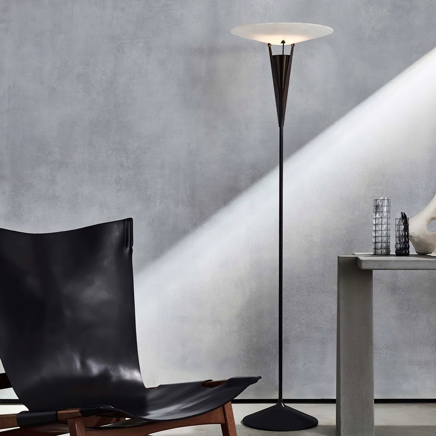 Veloros Cone Alabaster Floor Lamp - Letslighting