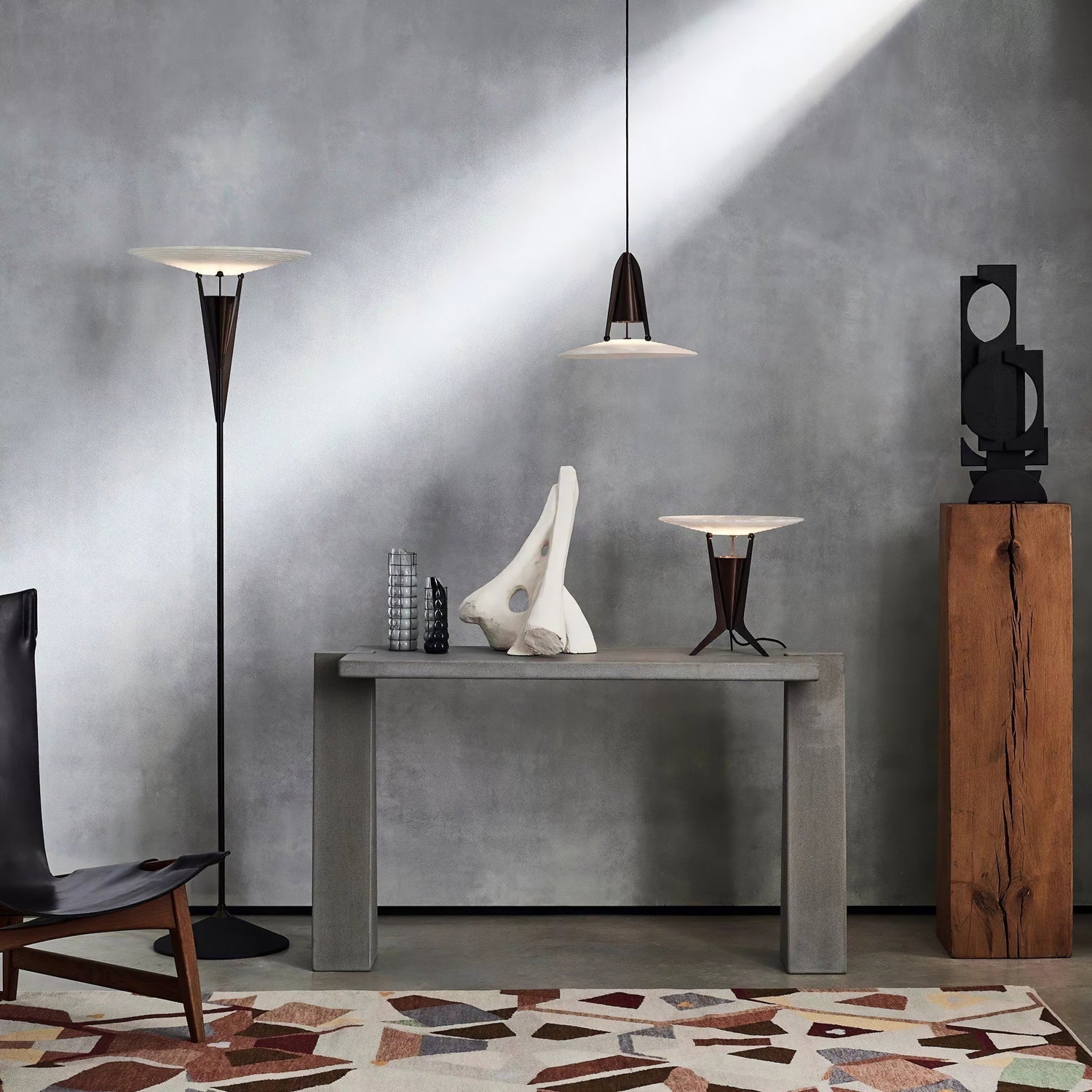 Veloros Cone Alabaster Floor Lamp - Letslighting