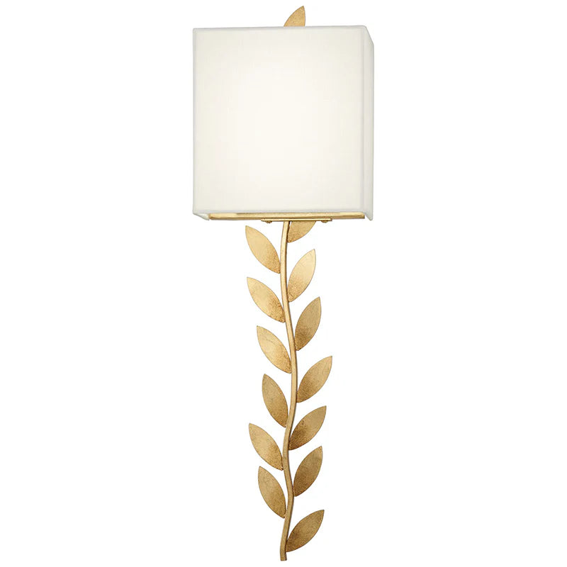Verve Wall Lamp Brass Leaf Fabric - Letslighting