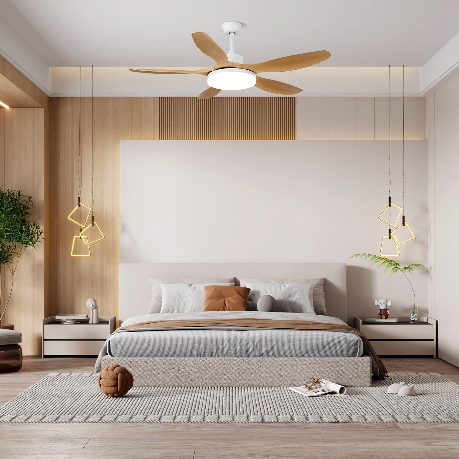 Dario Minimalist Wood Ceiling Fan Light - Letslighting