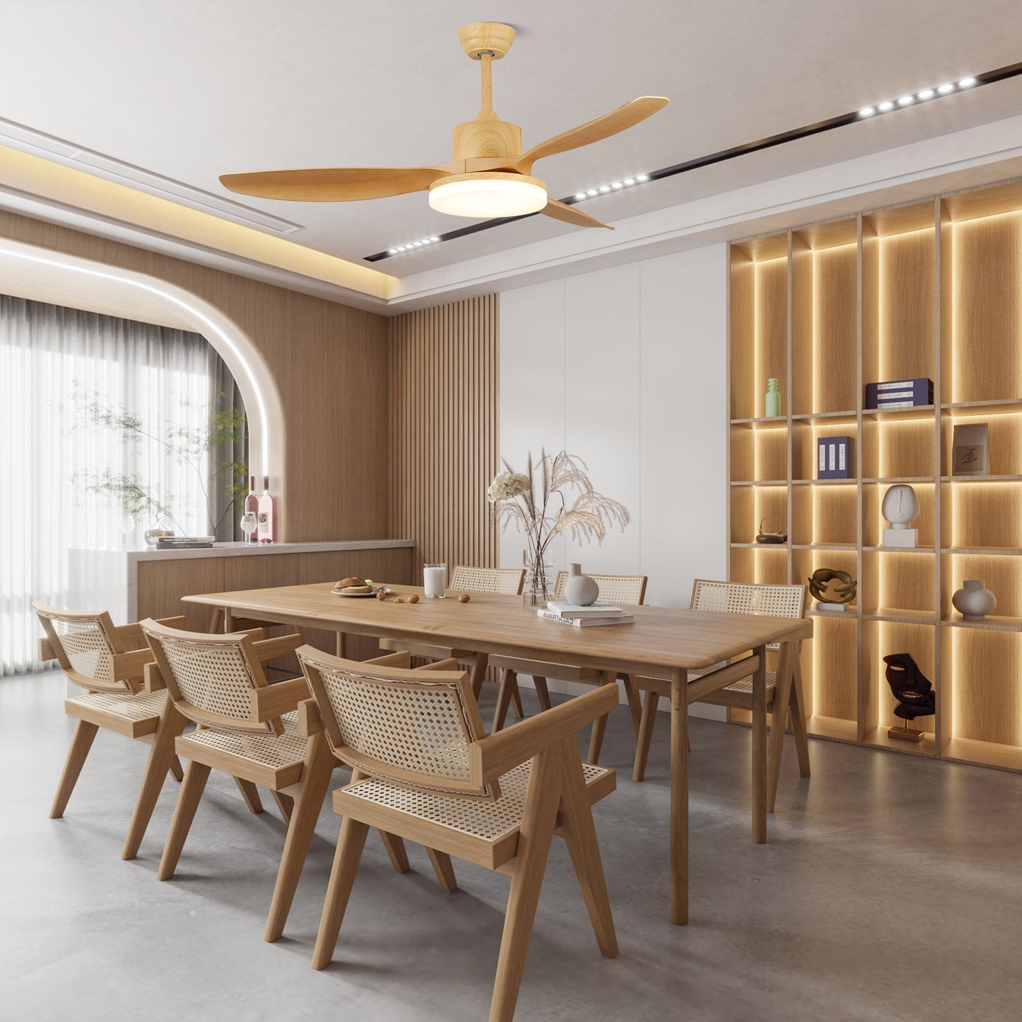 Dario Minimalist Wood Ceiling Fan Light - Letslighting