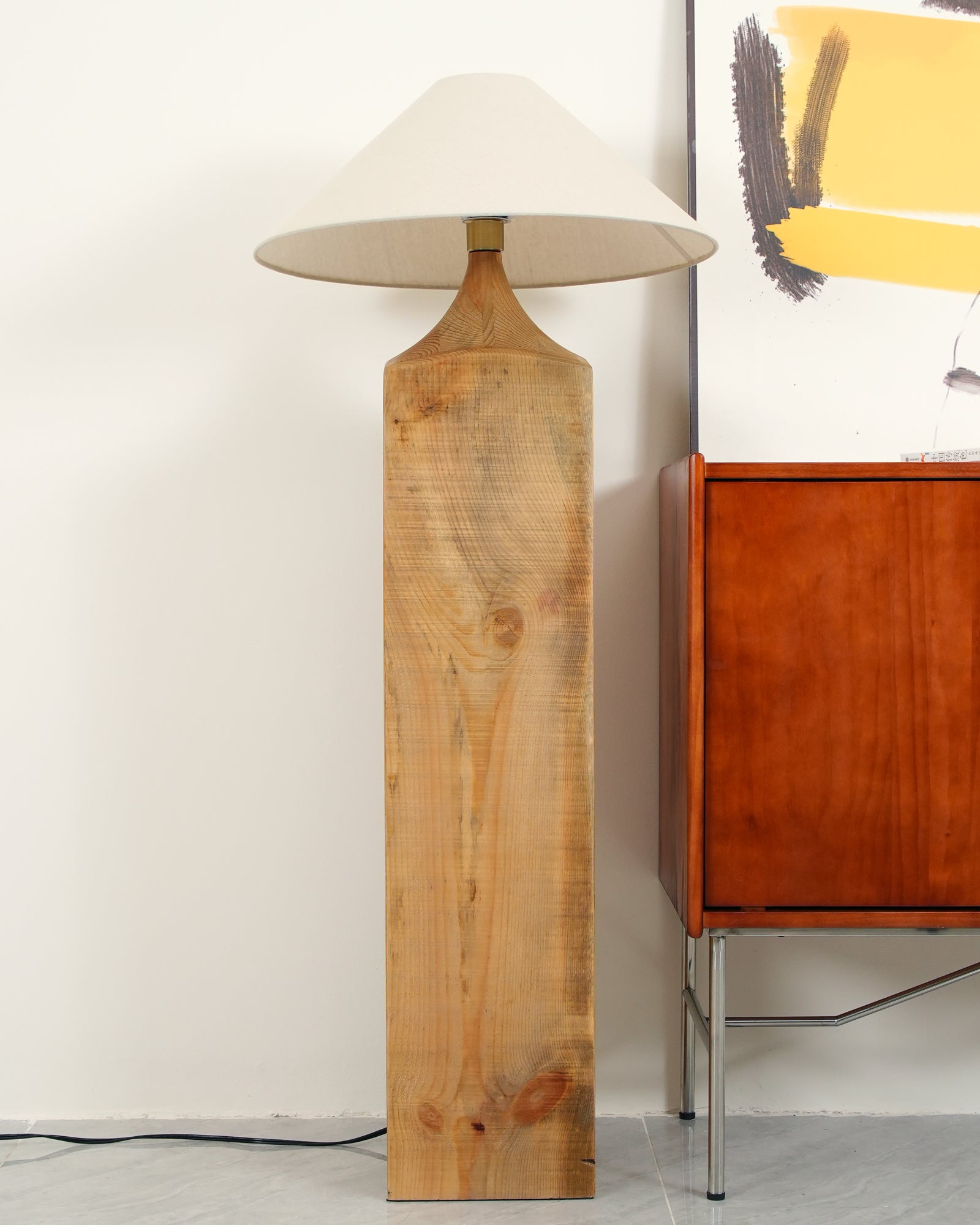 Rustica Timber Column Floor Lamp - Letslighting