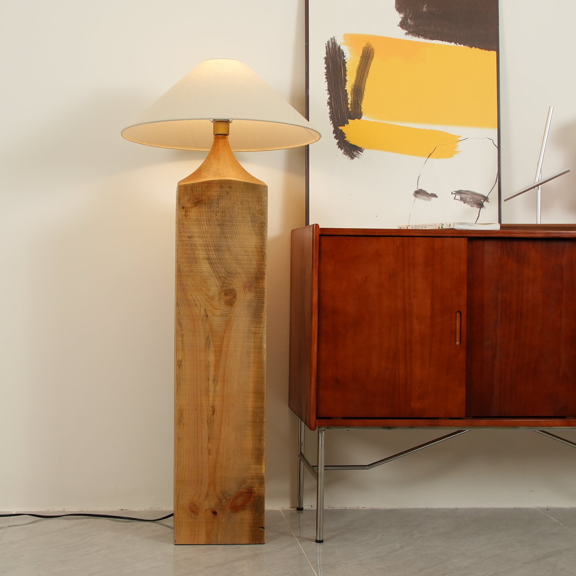 Rustica Timber Column Floor Lamp - Letslighting