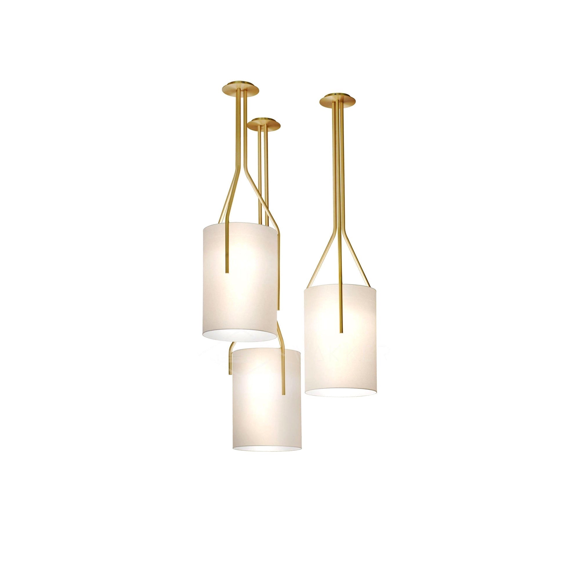 Lustra Chandelier LED 3-Lights Brass Modern - Letslighting