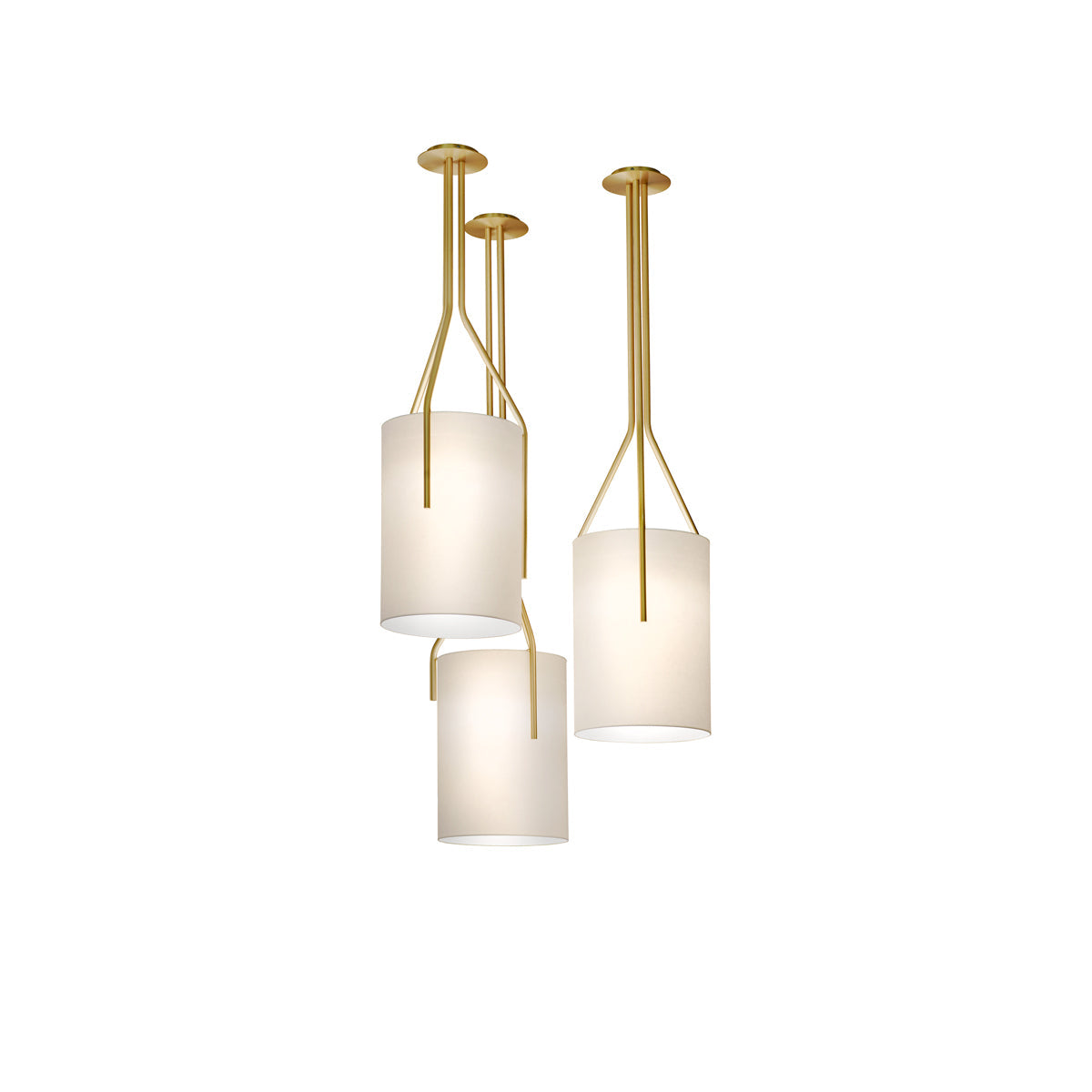 Lustra Chandelier LED 3-Lights Brass Modern - Letslighting