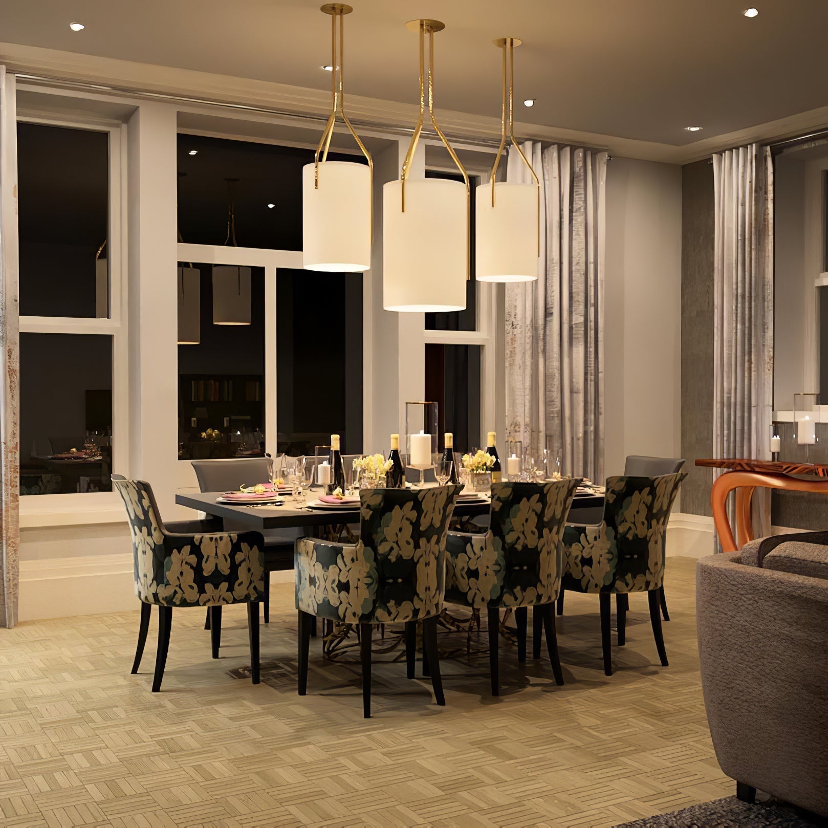 Lustra Chandelier LED 3-Lights Brass Modern - Letslighting