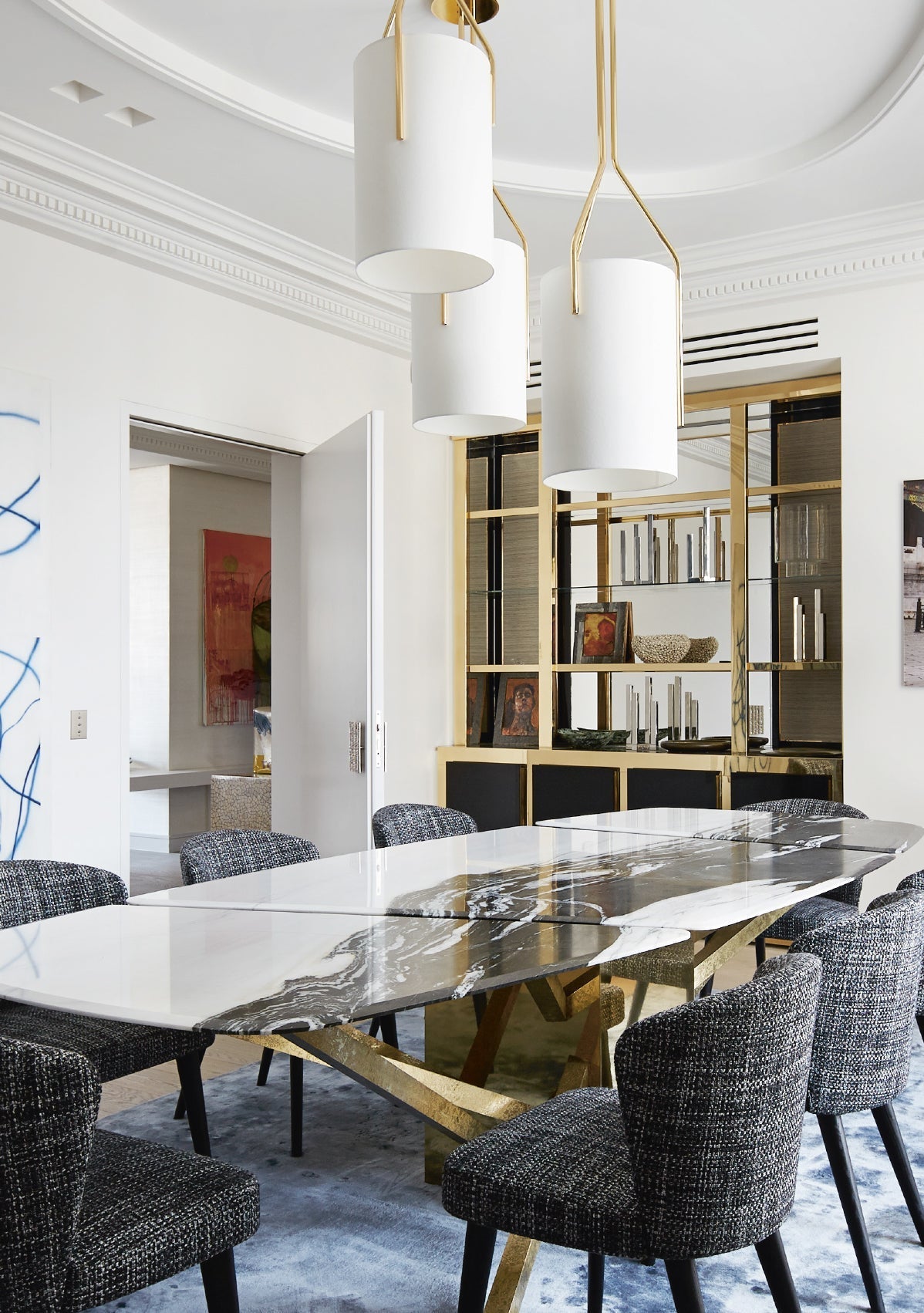 Lustra Chandelier LED 3-Lights Brass Modern - Letslighting