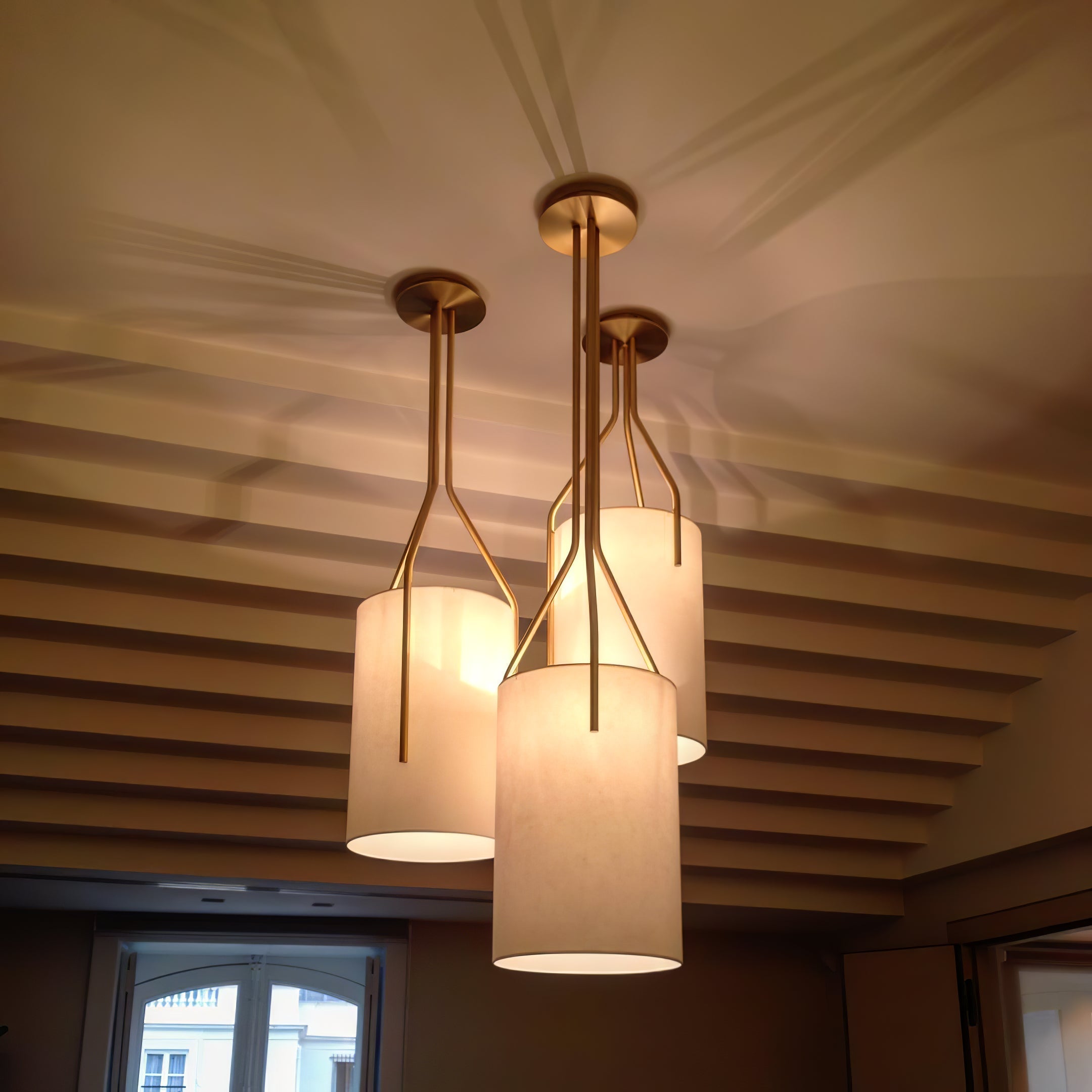 Lustra Chandelier LED 3-Lights Brass Modern - Letslighting