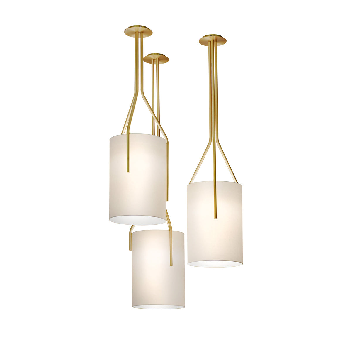 Lustra Chandelier LED 3-Lights Brass Modern - Letslighting