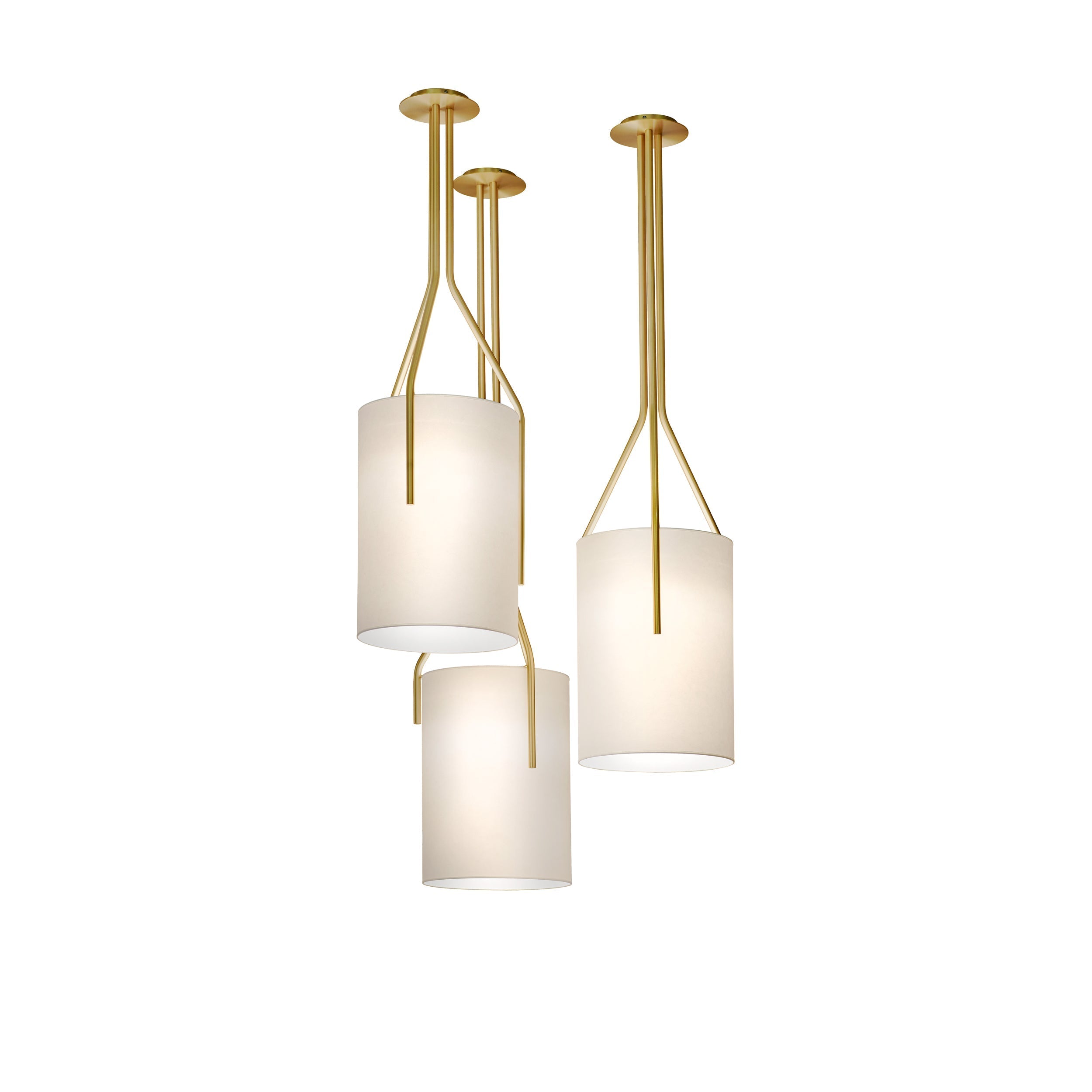 Lustra Chandelier LED 3-Lights Brass Modern - Letslighting
