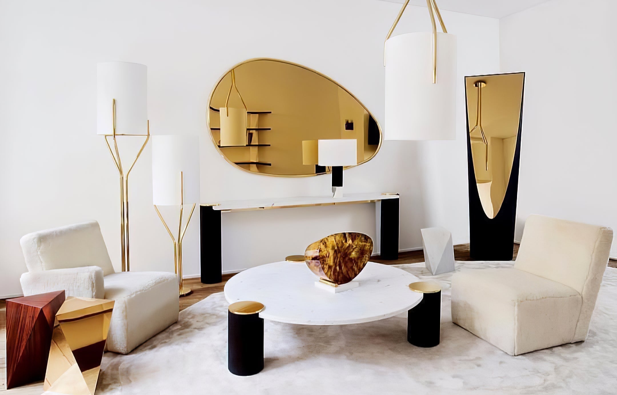 Evvynor Glam Brass Floor Lamp - Letslighting