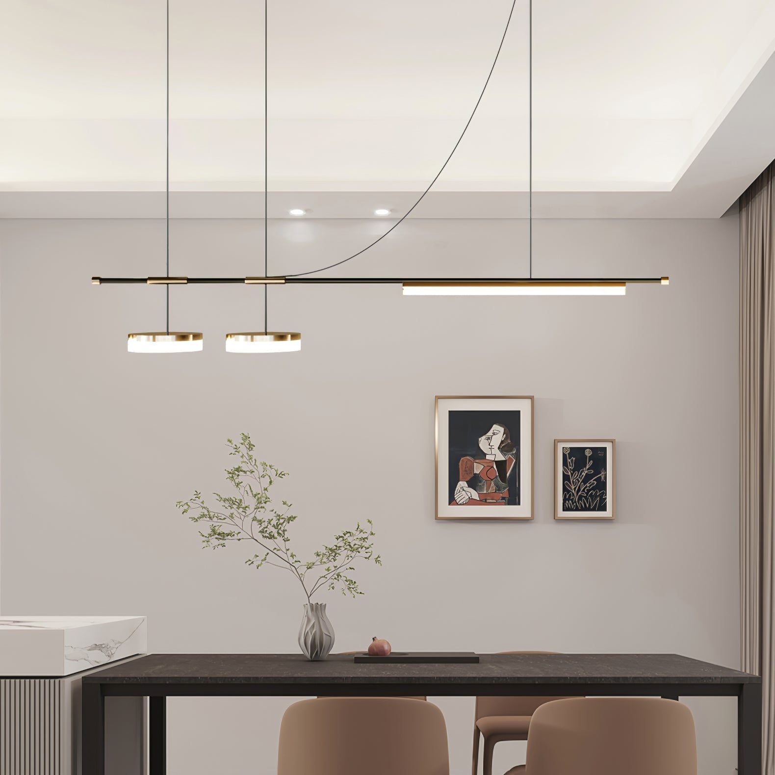 Della Linear Modern Pendant Light - Letslighting