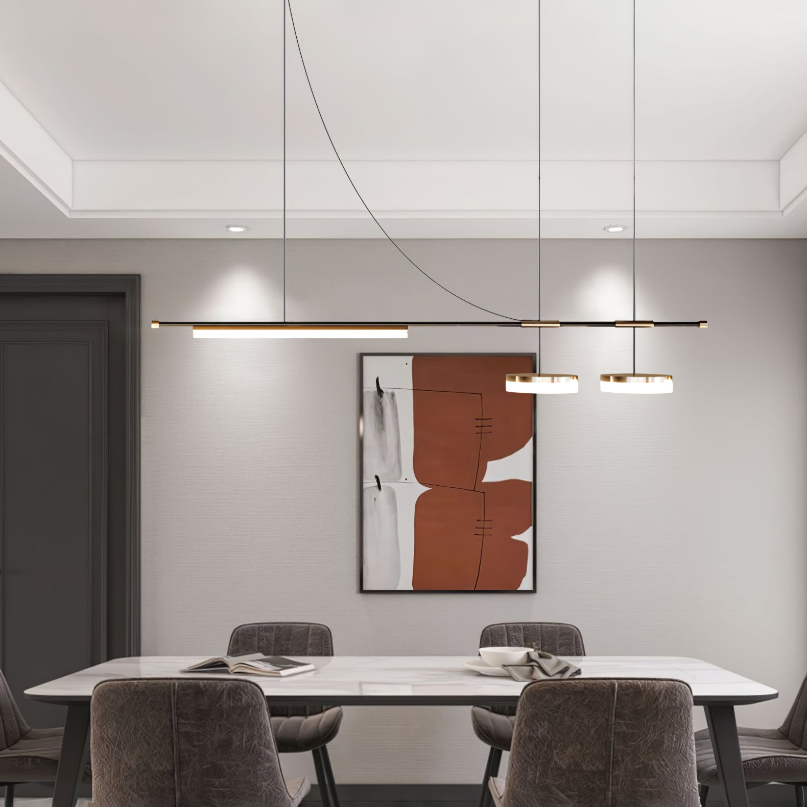Della Linear Modern Pendant Light - Letslighting