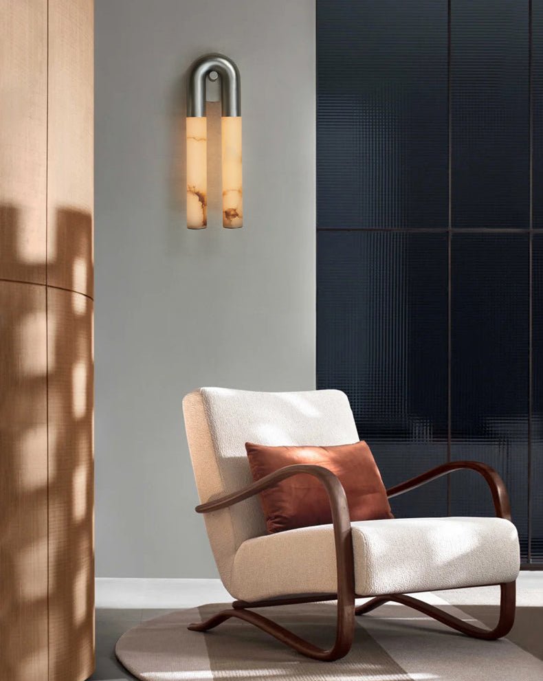 Arch Modern Alabaster & Metal Wall Light